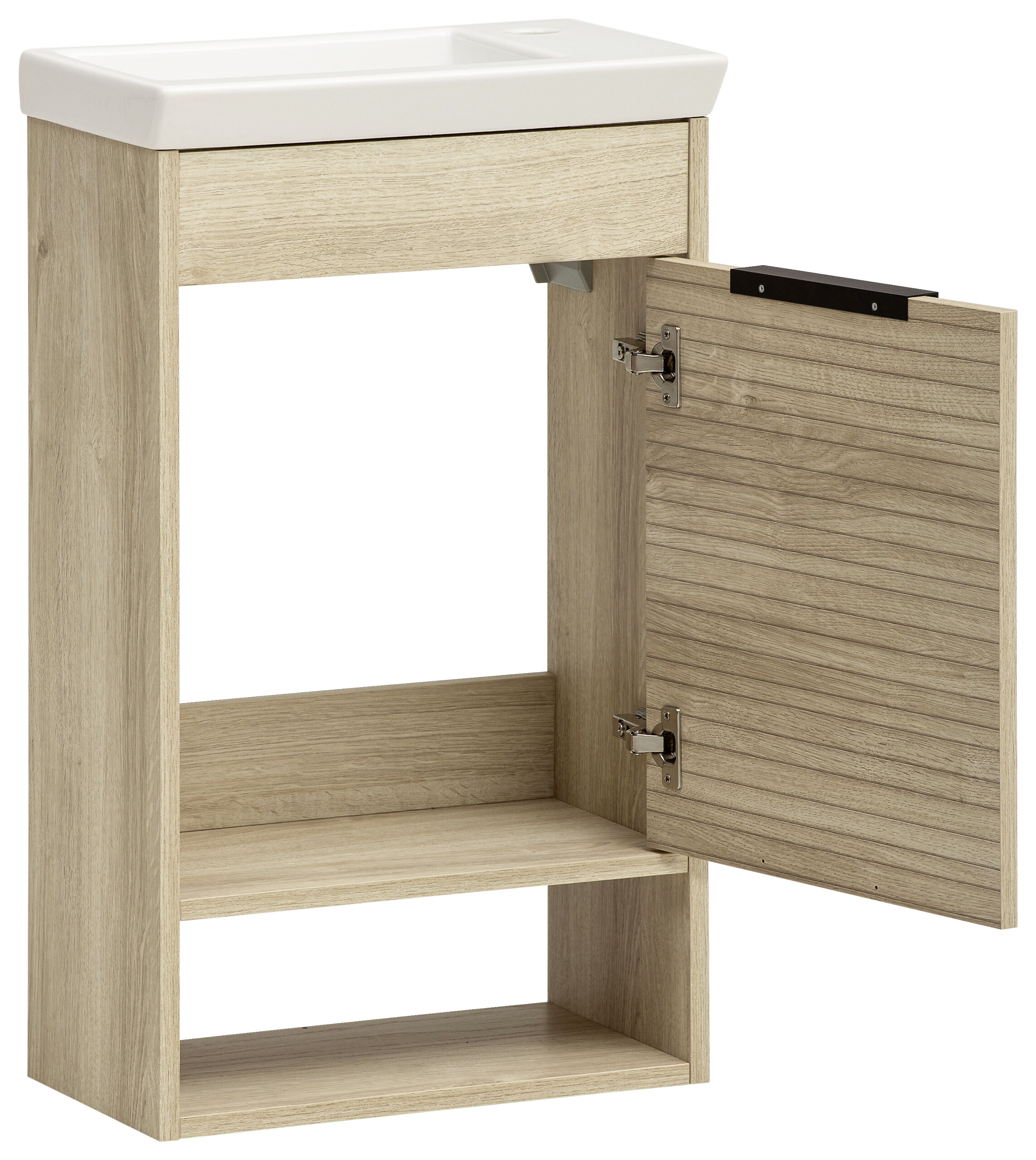 Waschplatz Mads Eiche Nachbildung weiß B/H/T: ca. 45,5x78x27,5 cm