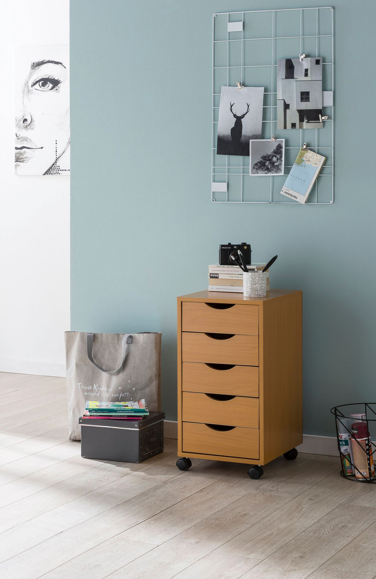 Rollcontainer braun Spanplatte B/H/T: ca. 33x64x38 cm