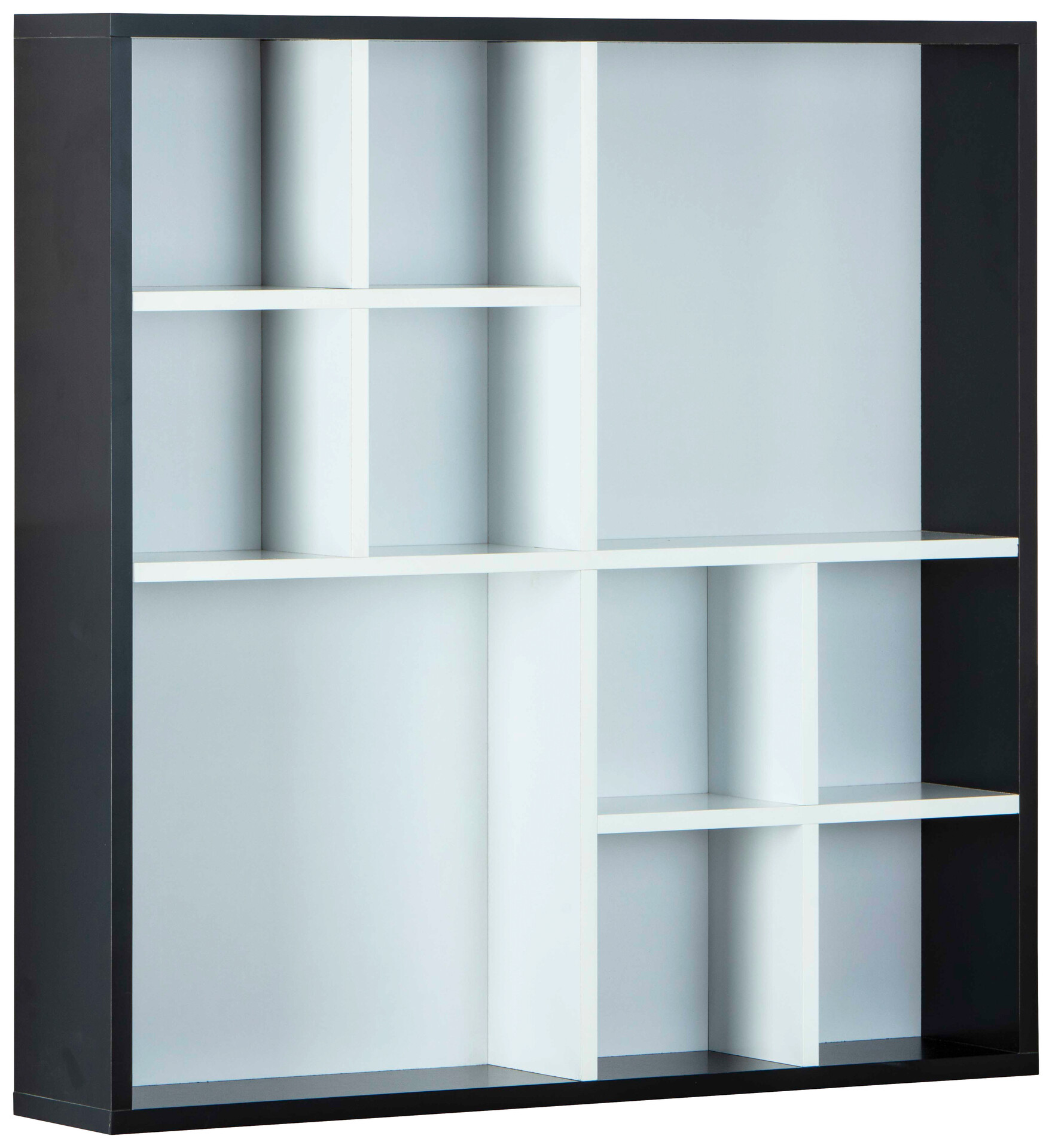 Vitrine Decem weiß schwarz MDF B/H/T: ca. 70x70x13 cm