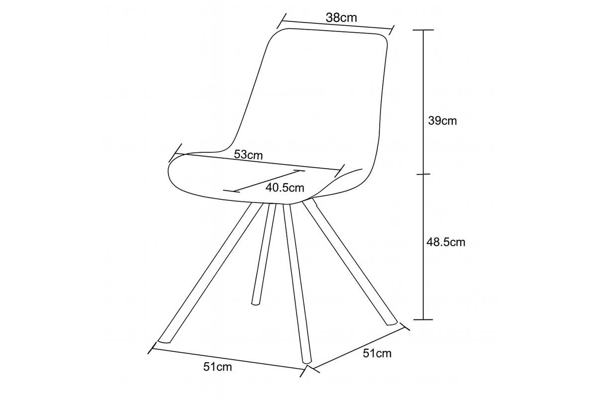 Drehstuhl EMILIA, 2er Set creme Webstoff B/H/T: ca. 52x85x61 cm