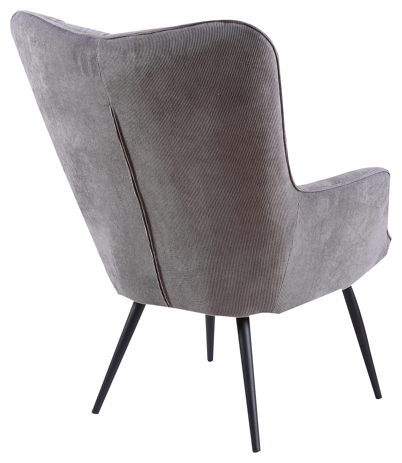 byLIVING Sessel UTA grau schwarz Stoff Metall B/H/T: ca. 72x97x80 cm