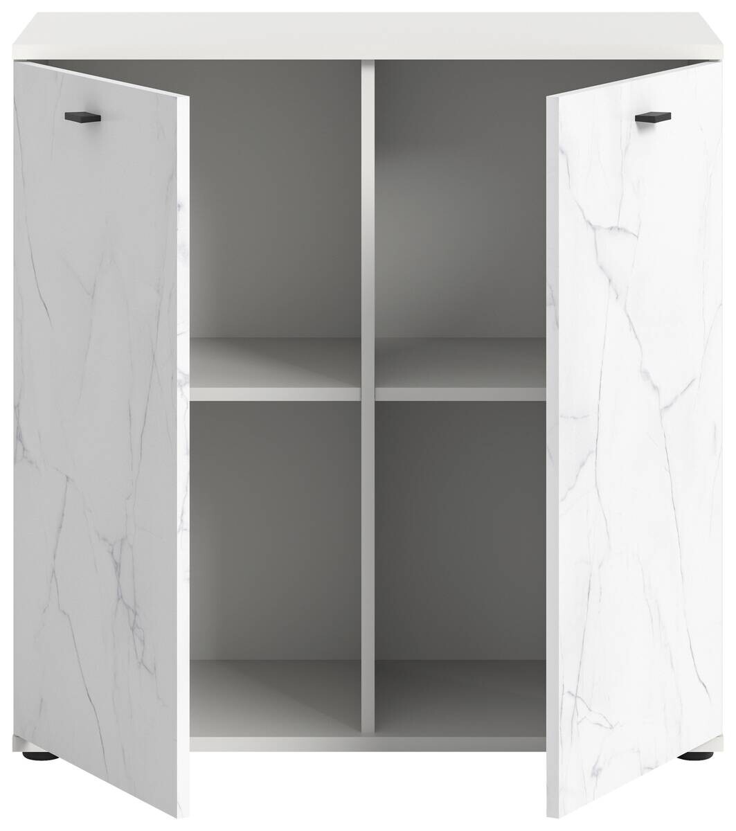 Kommode Stone weiß Marmoroptik B/H/T: ca. 86x88x41 cm