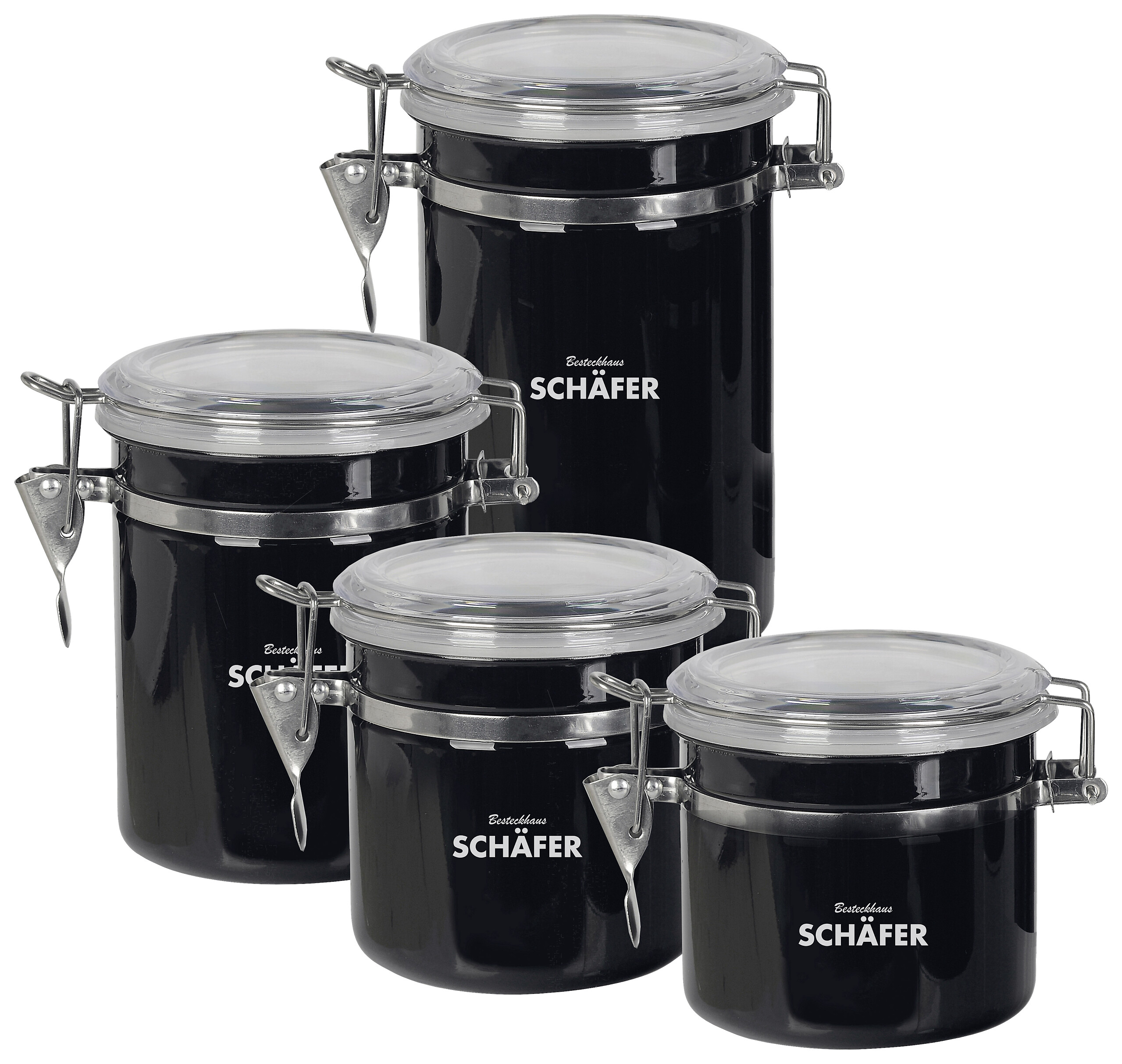 SCHÄFER Vorratsdosenset Metallic Black schwarz