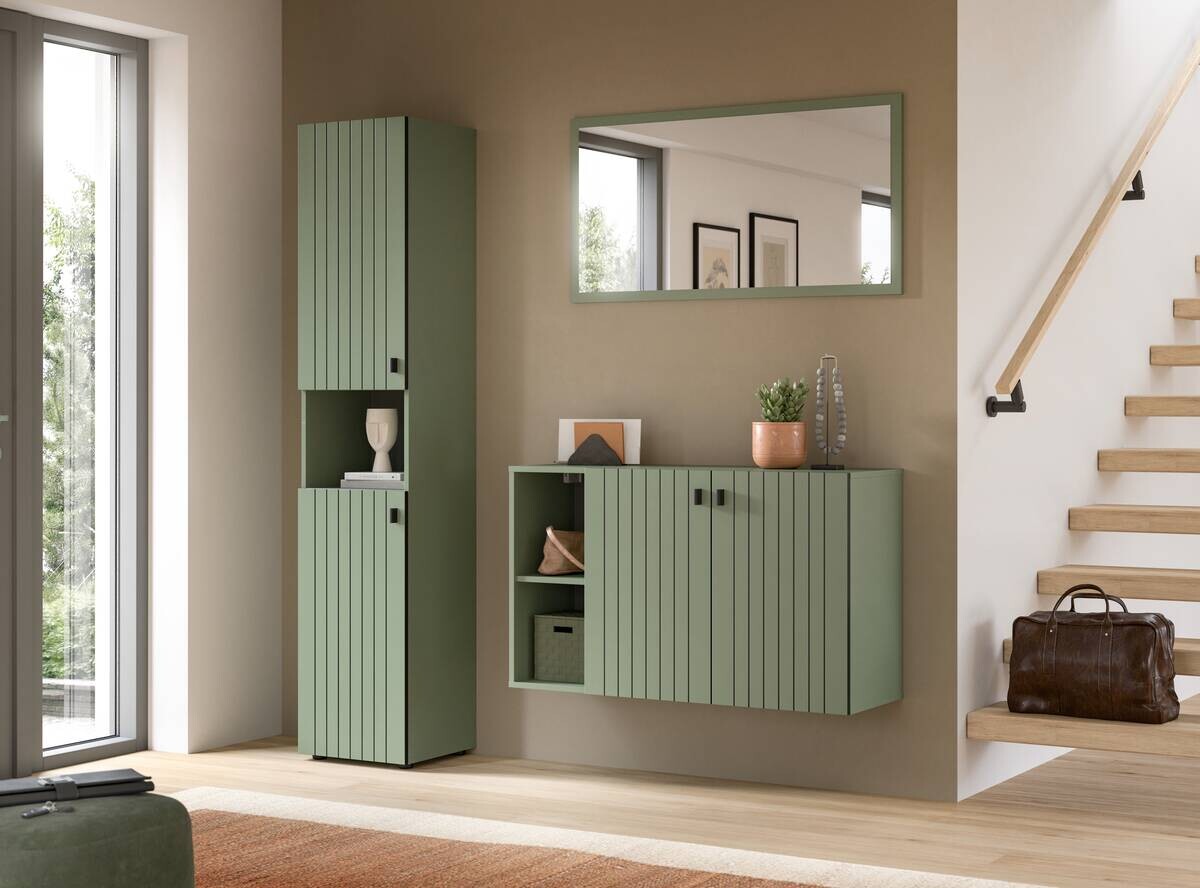 Garderobenset STATION grün B/H/T: ca. 161x192x37 cm