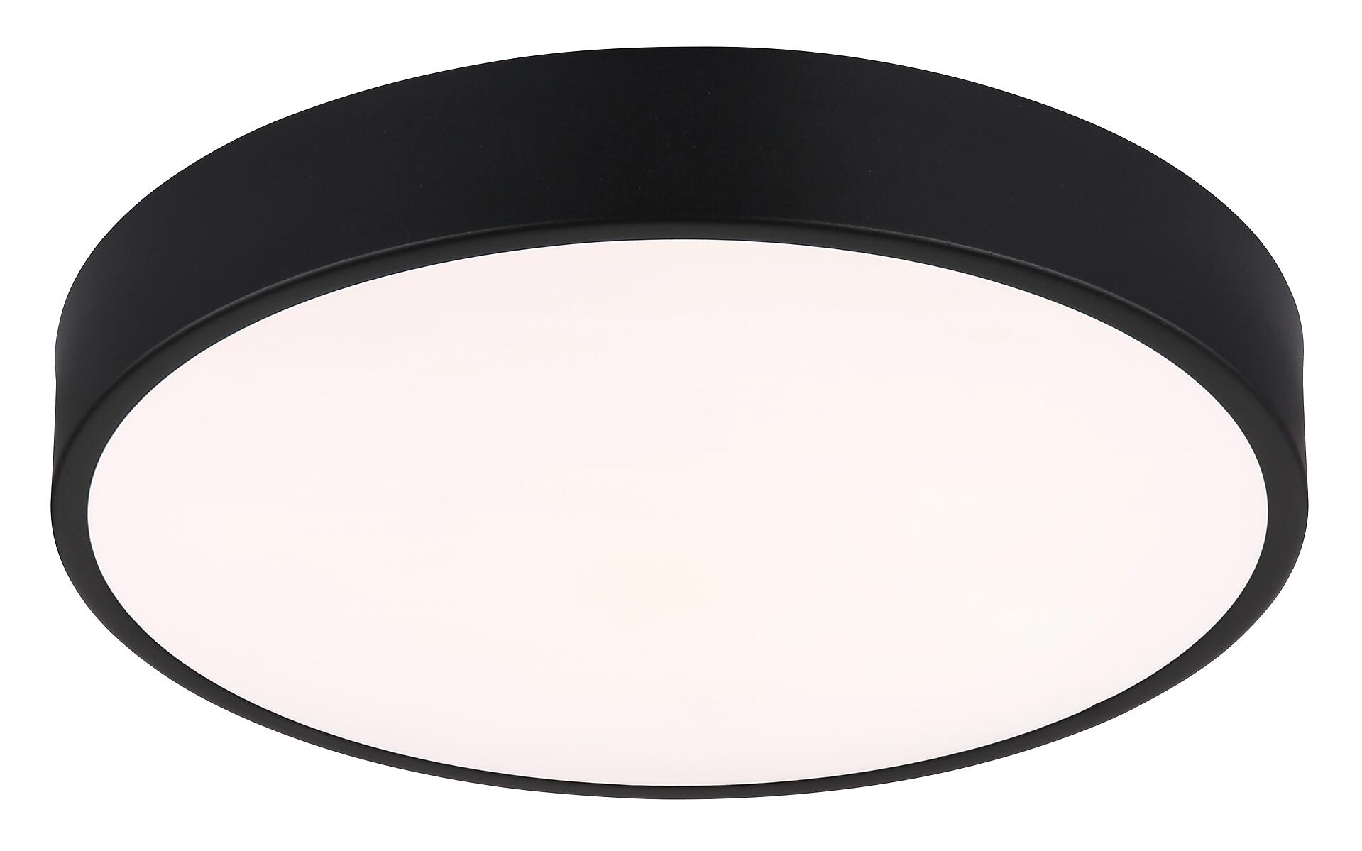 GLOBO LED-Deckenleuchte Opal mattschwarz Kunststoff Metall H/D: ca. 7x33,2 cm 1 Brennstellen