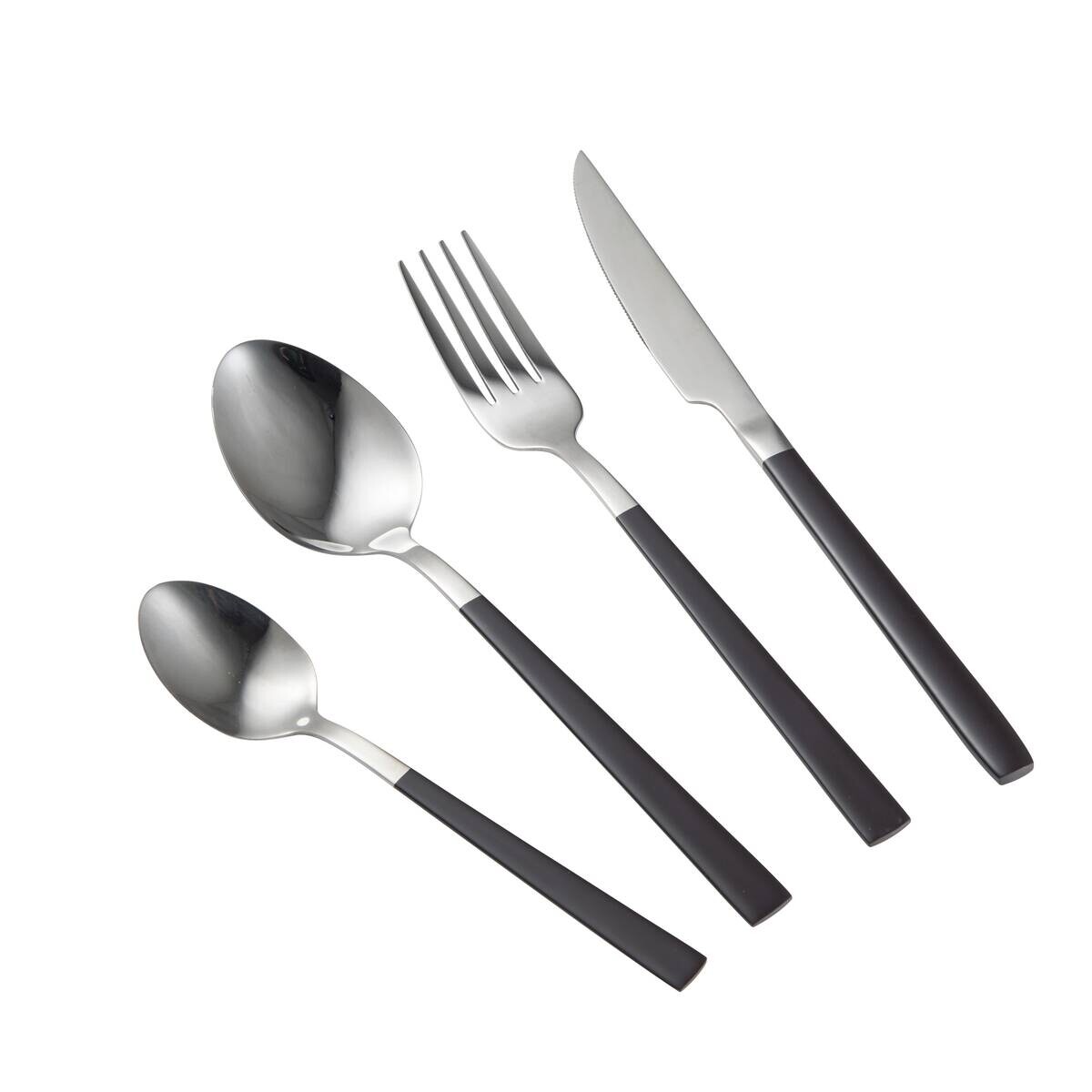 BERGNER Besteckset CHARCOAL silber Edelstahl 16 tlg.