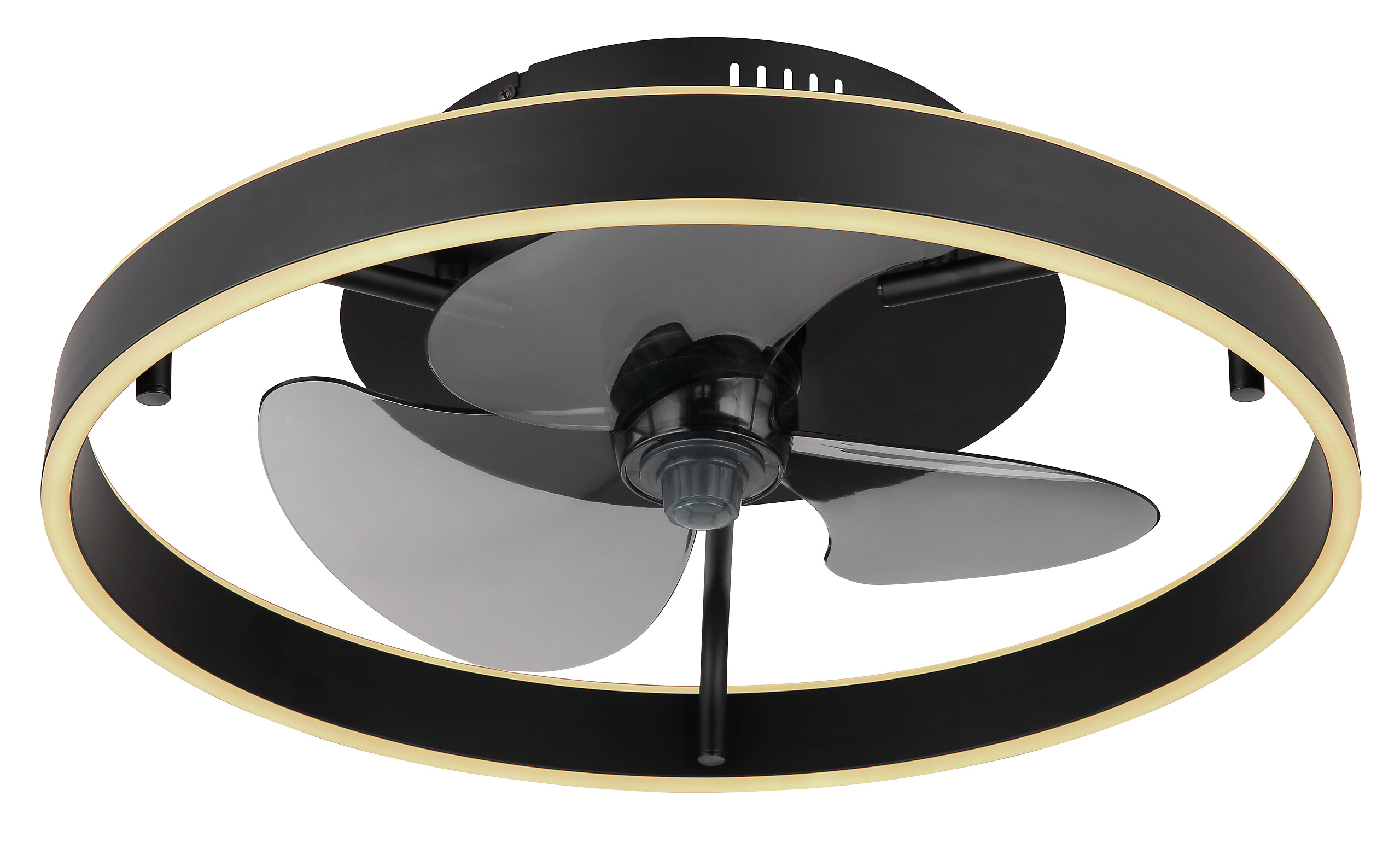 GLOBO Deckenventilator schwarz Opal Rauch H/D: ca. 14,5x50 cm max. 40 W