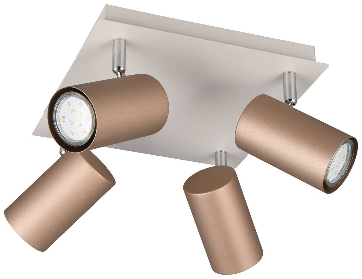 Reality Leuchten Spots Marley kaffee Metall B/H/L: ca. 24x24x15 cm null 4 Brennstellen