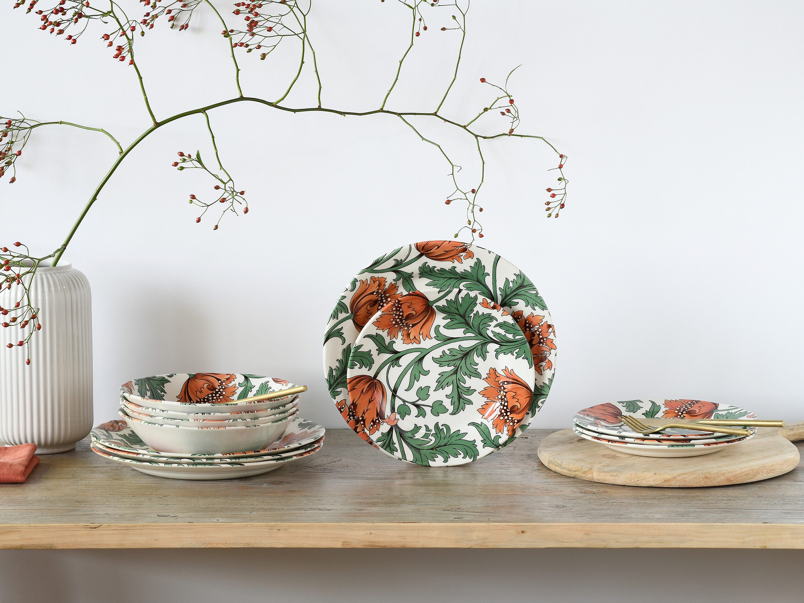 CreaTable Kombiservice Florentina grün Steingut 12 tlg.