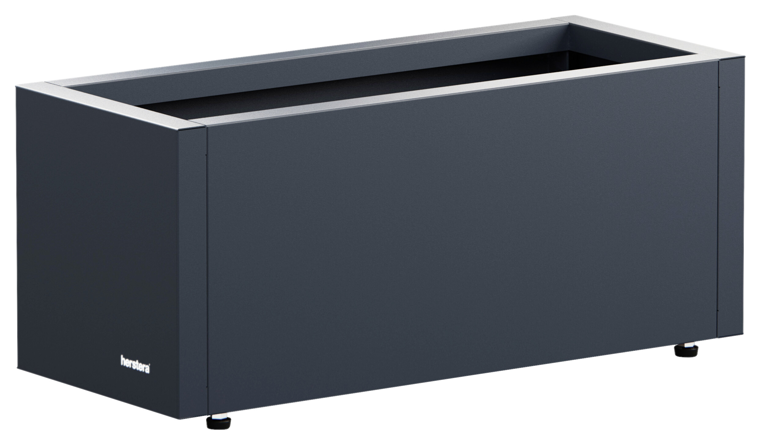 Herstera Garden Pflanzkübel Cube anthrazit Metall B/H/L: ca. 60x25x25 cm