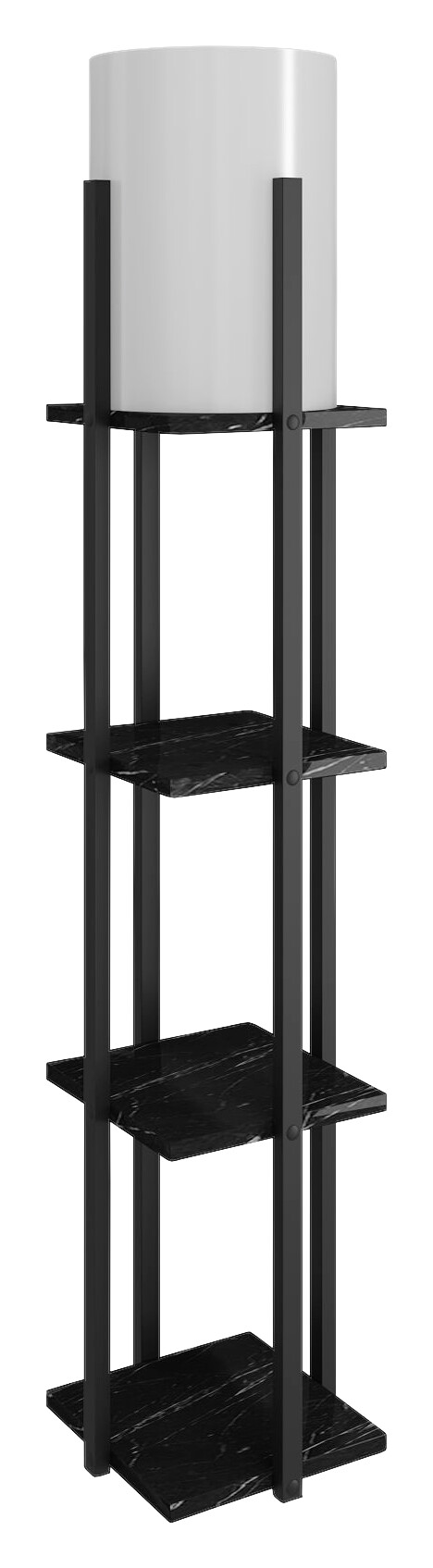 Opviq Stehleuchte Nora schwarz MDF Stoff B/H/T/L/D: ca. 21x135x21x21x21 cm E27 1 Brennstellen