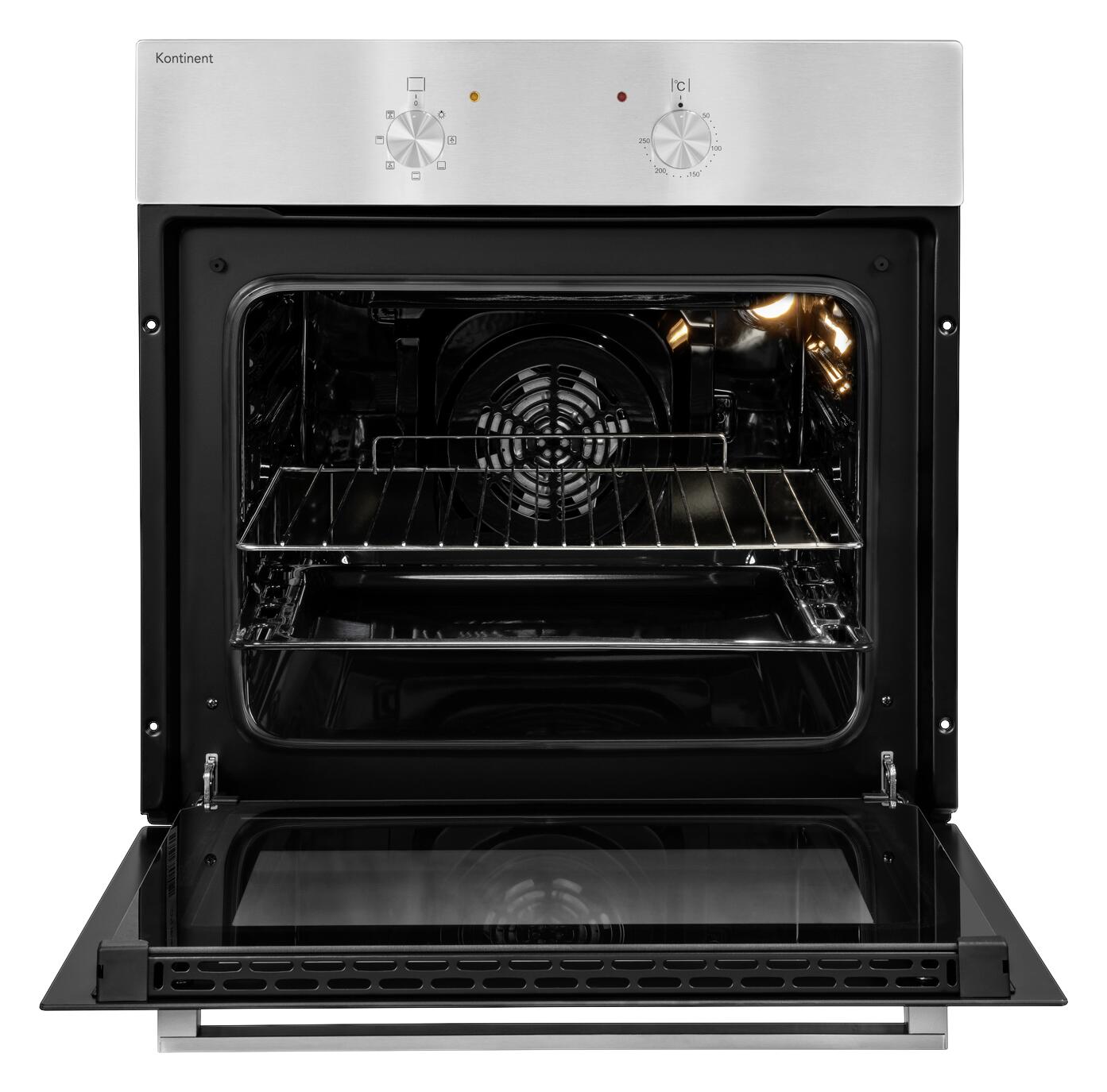 exquisit Einbaubackofen KON-EBE111-1U Edelstahl Edelstahl B/H/T: ca. 59,5x59,5x53 cm