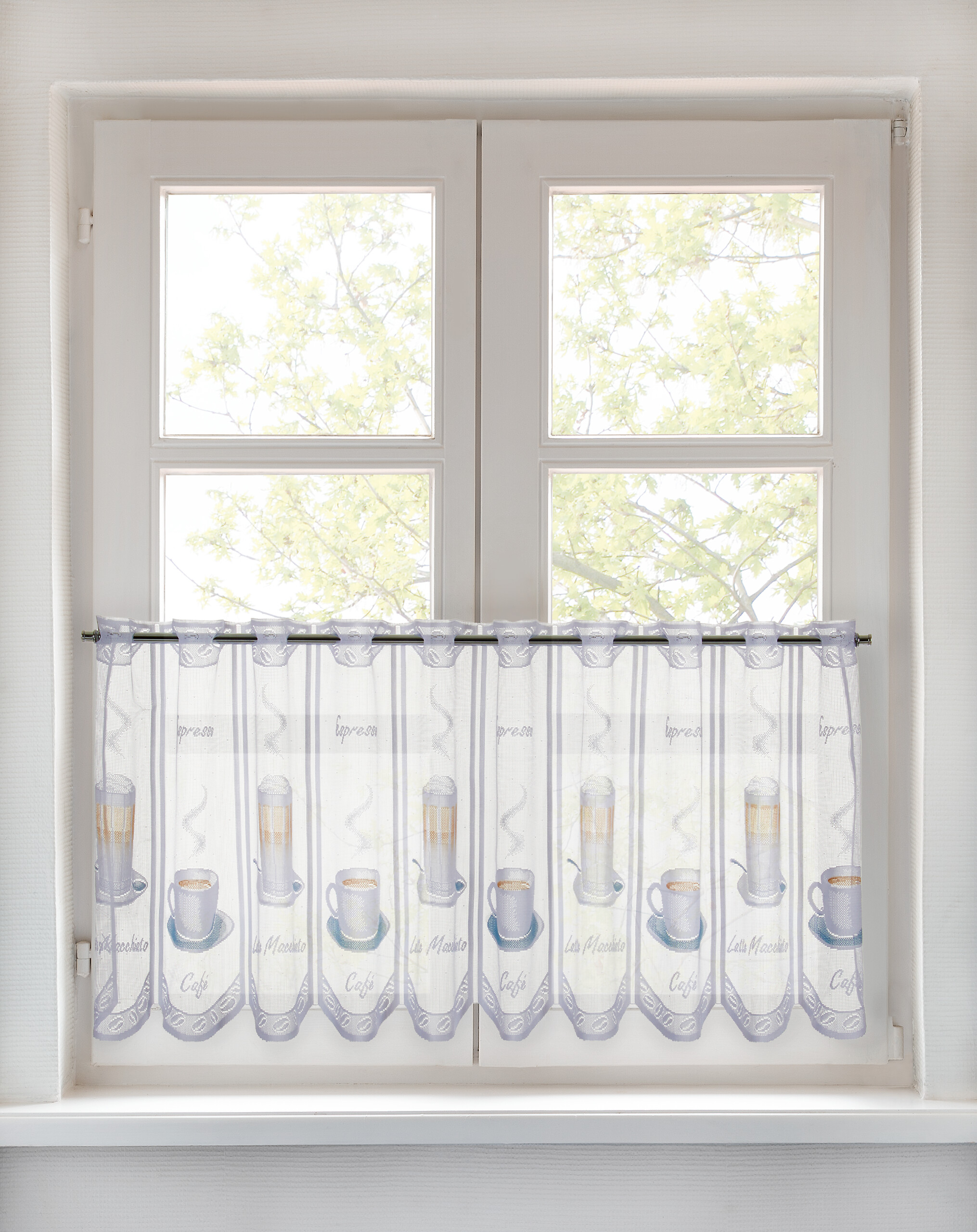 POCOline Scheibengardine Cappuccino braun B/L: ca. 145x45 cm