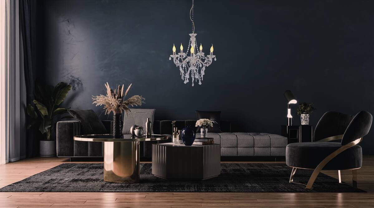 Näve Leuchten Pendelleuchte 8009342 Chrom Metall Kunststoff B/H/T: ca. 52x85x52 cm E14 5 Brennstellen