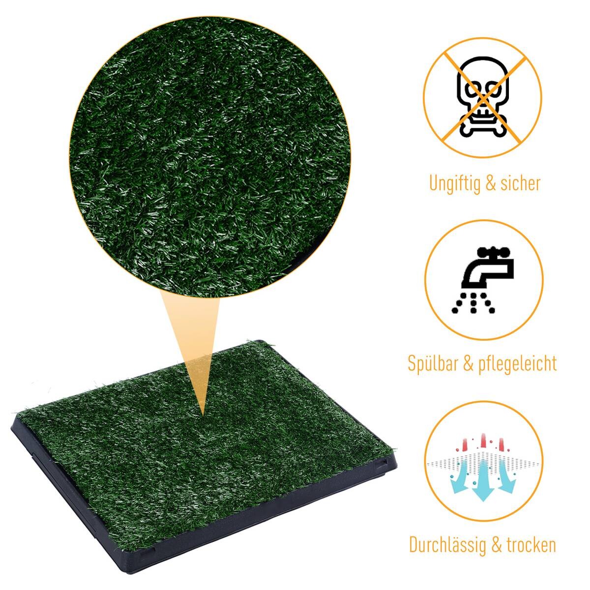 PawHut Welpentoilette grün Kunststoff B/H/L: ca. 63x6x51 cm