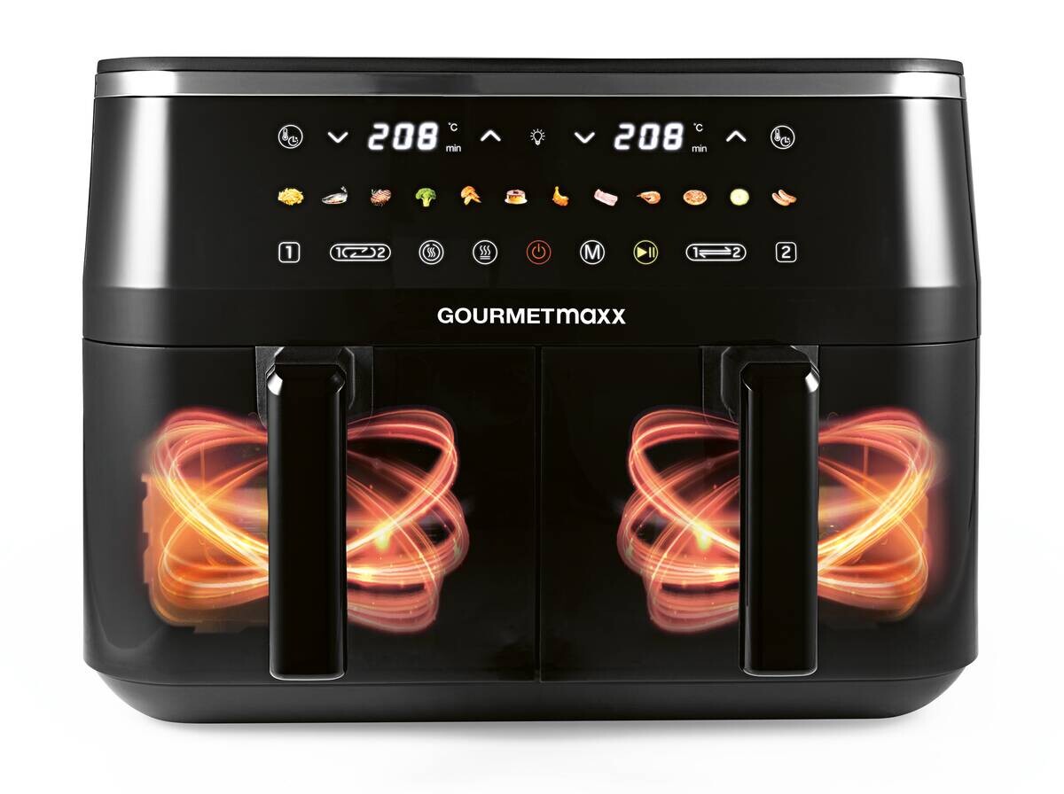 GOURMETmaxx Heißluftfritteuse schwarz Metall B/H/L: ca. 36,2x29,2x40 cm ca. 4,5 l