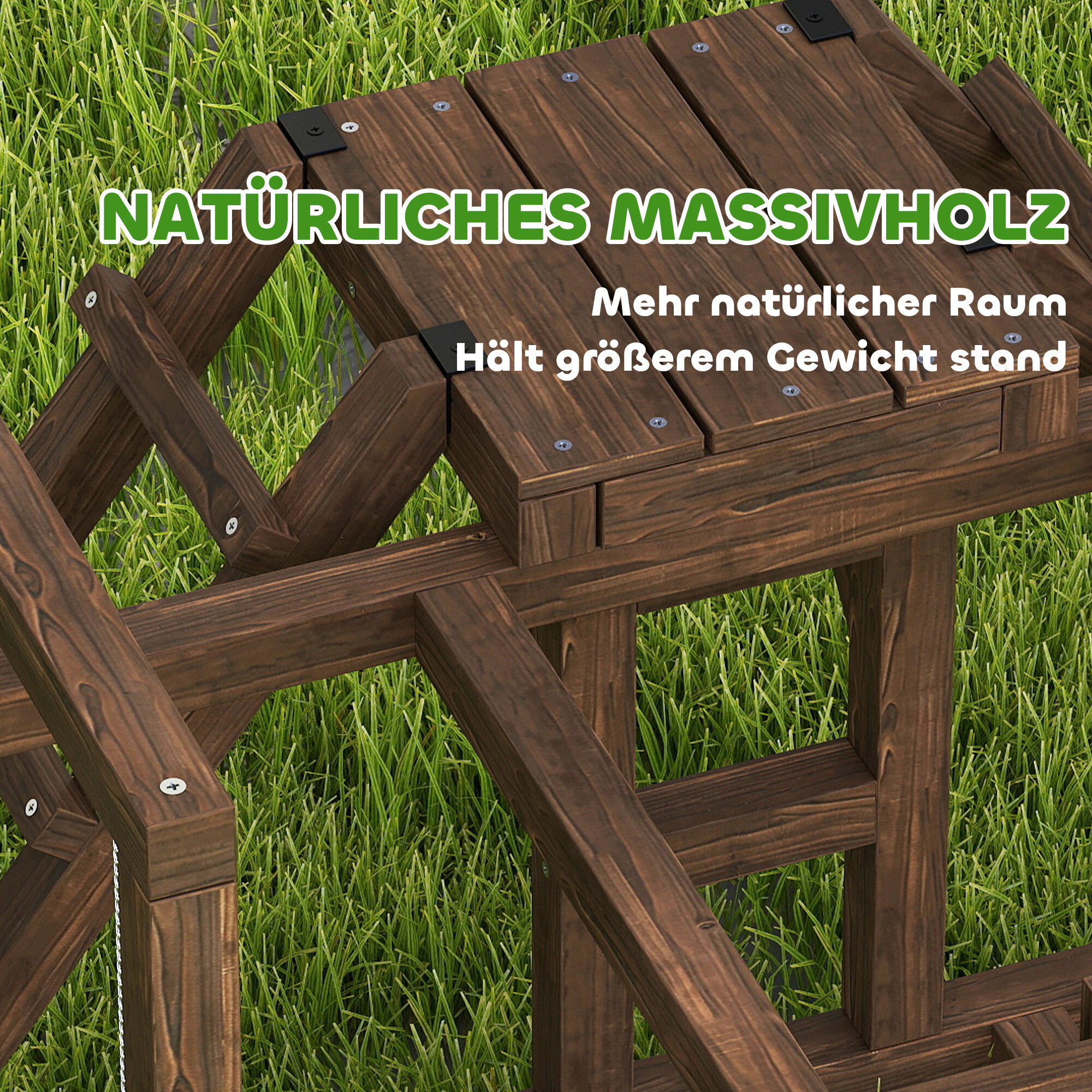 PawHut Hühner-Spielgerüst kaffee Holz B/H/L: ca. 60x55x82 cm