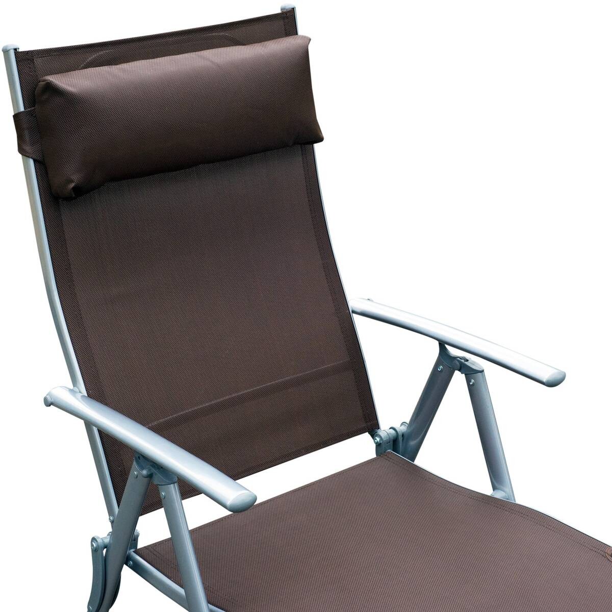 Outsunny Gartenliege braun Stoff B/H/L: ca. 635x100,5x137 cm