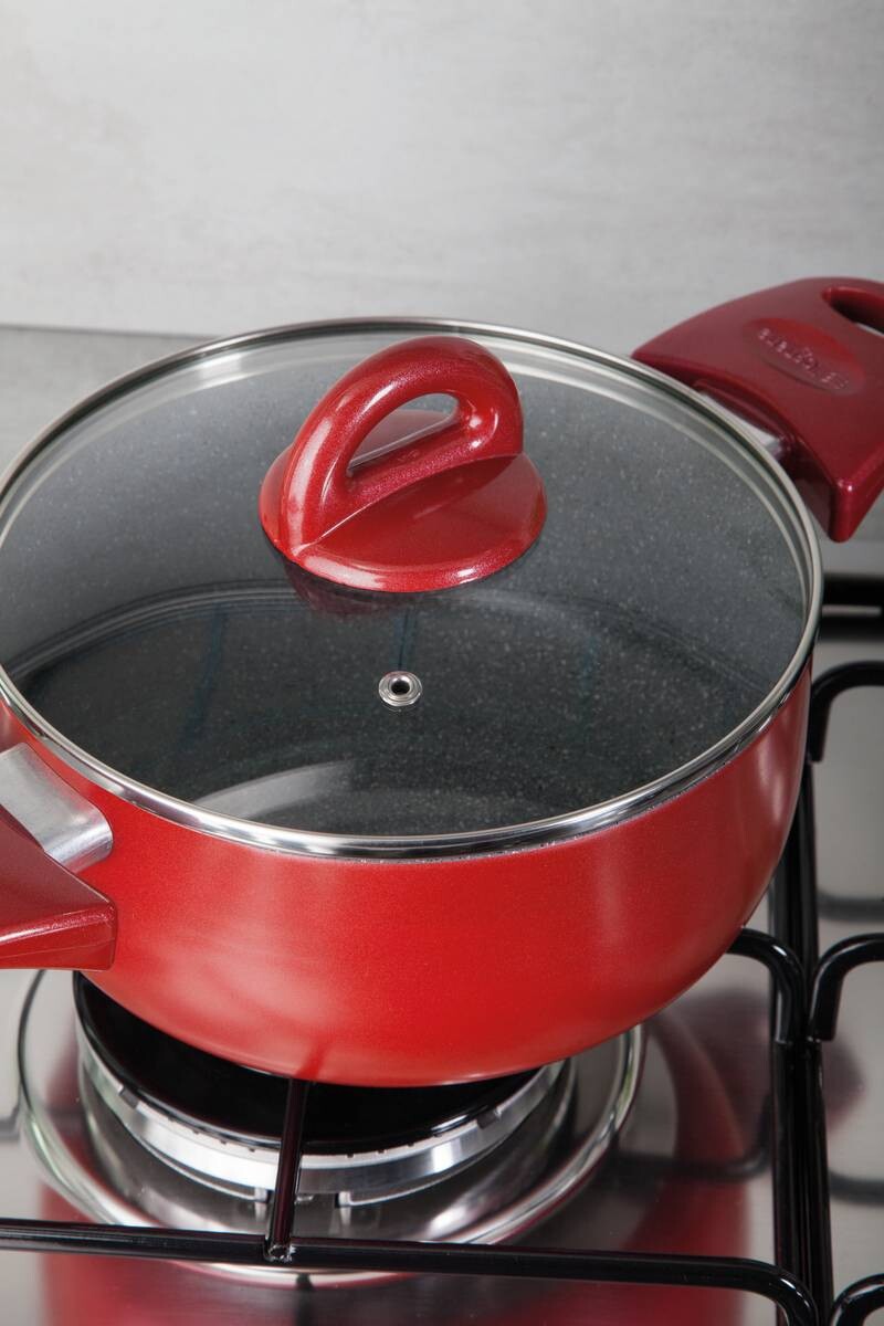 TOGNANA Topfset rot Aluminium 8 tlg.