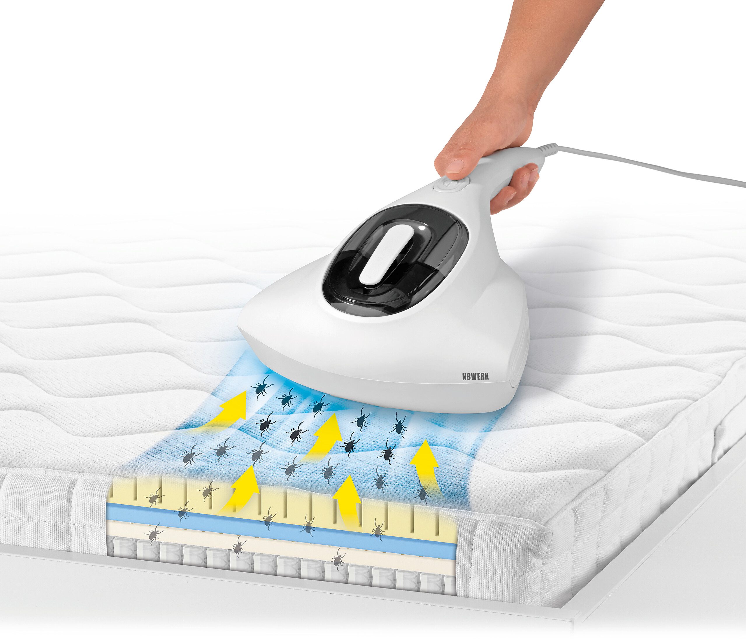 N8WERK Handstaubsauger weiß Kunststoff B/H/L: ca. 23x11x31 cm