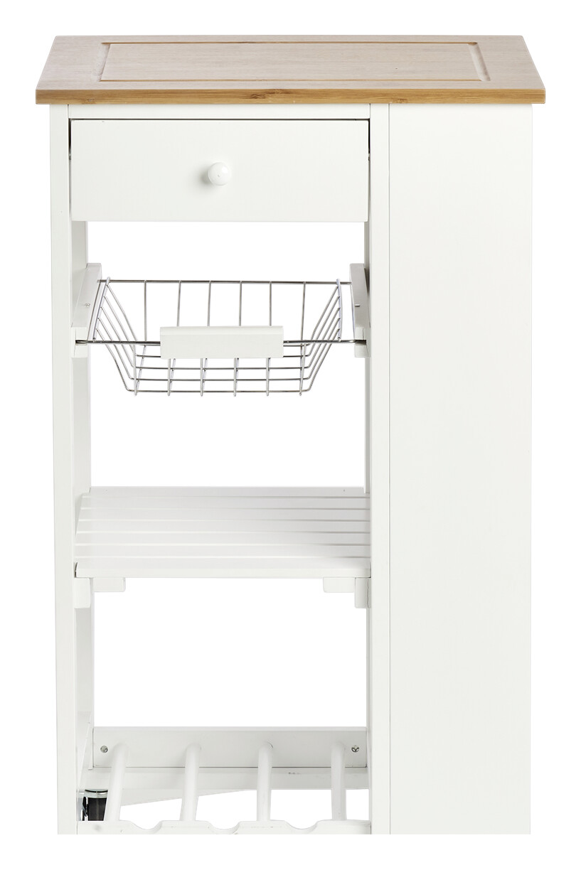 Zeller Küchenrollwagen weiß MDF B/H/L: ca. 50x86,5x37 cm