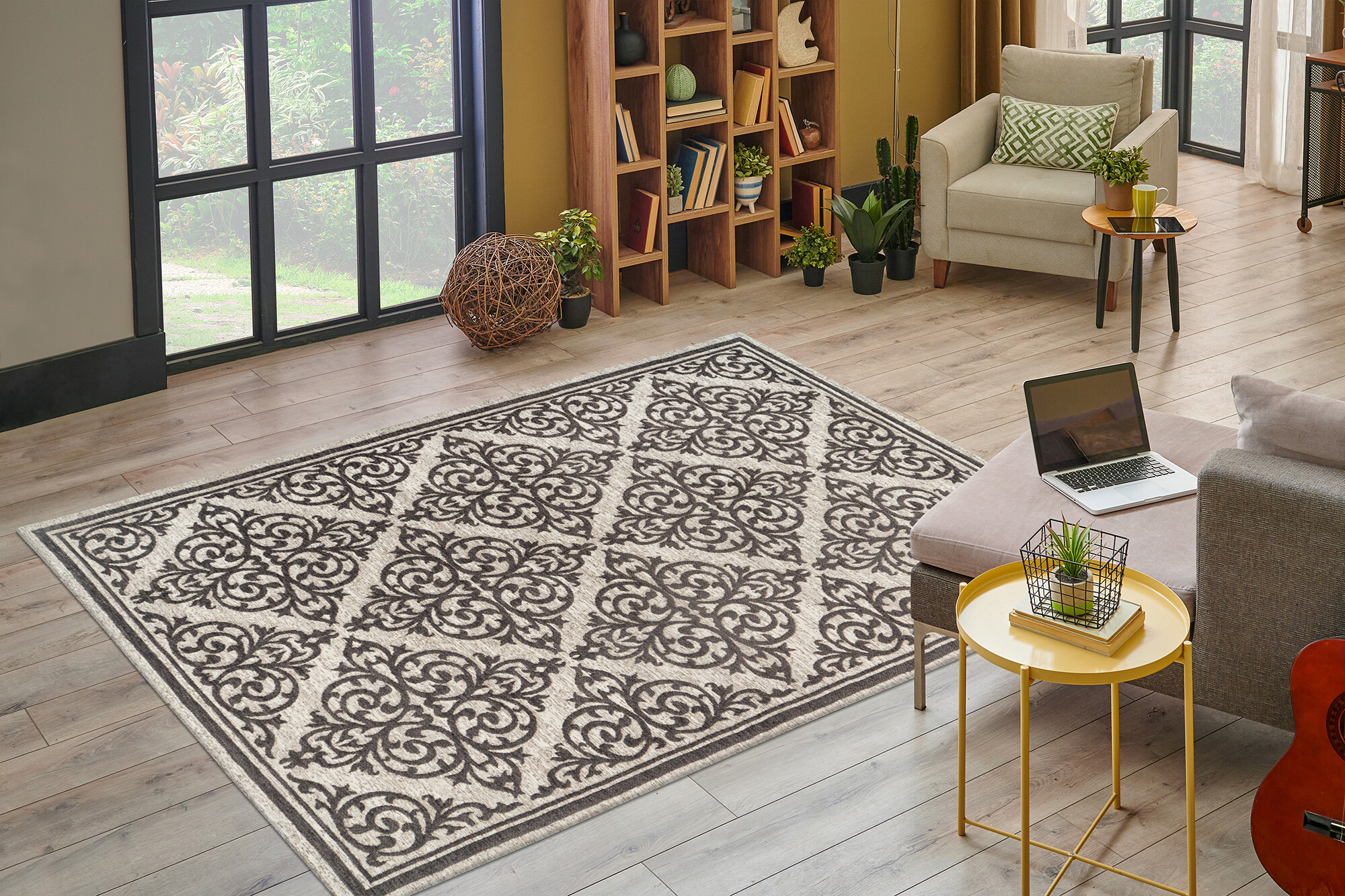 Kayoom Flachflorteppich Davis 125 grau B/H/L: ca. 160x1,2x230 cm