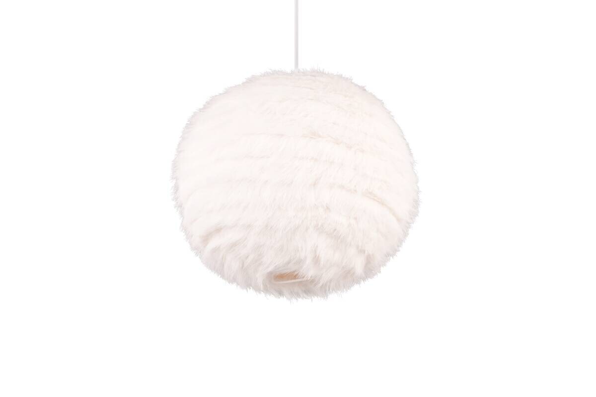 Reality Pendelleuchte Furry weiß Metall Stoff E27 1 Brennstellen