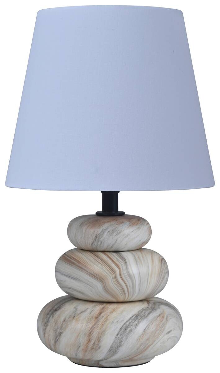 POCOline Keramik_Tischleuchte Adriana beige braun weiß Keramik B/H/L: ca. 16,5x17,5x16,5 cm E14 1 Brennstellen