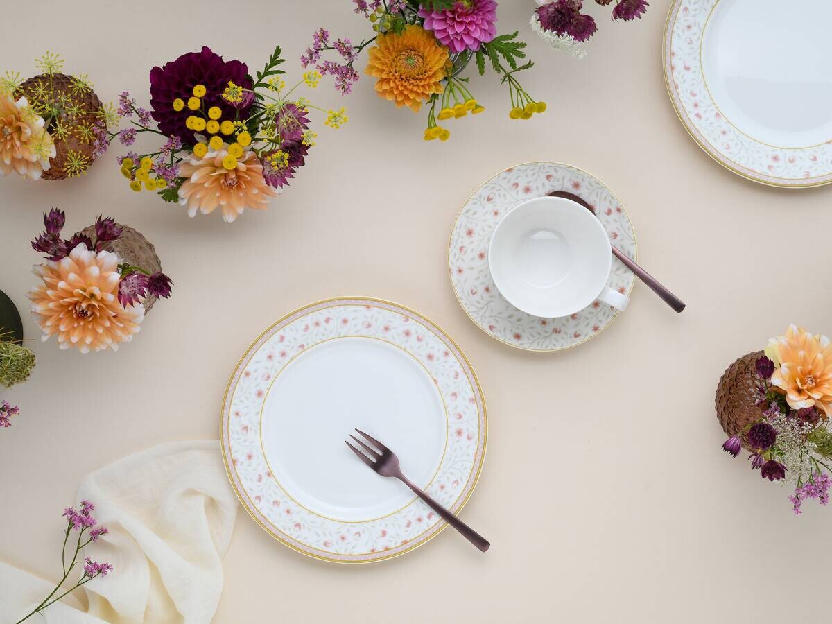 CreaTable Kaffeeservice Emilia weiß Porzellan 18 tlg.