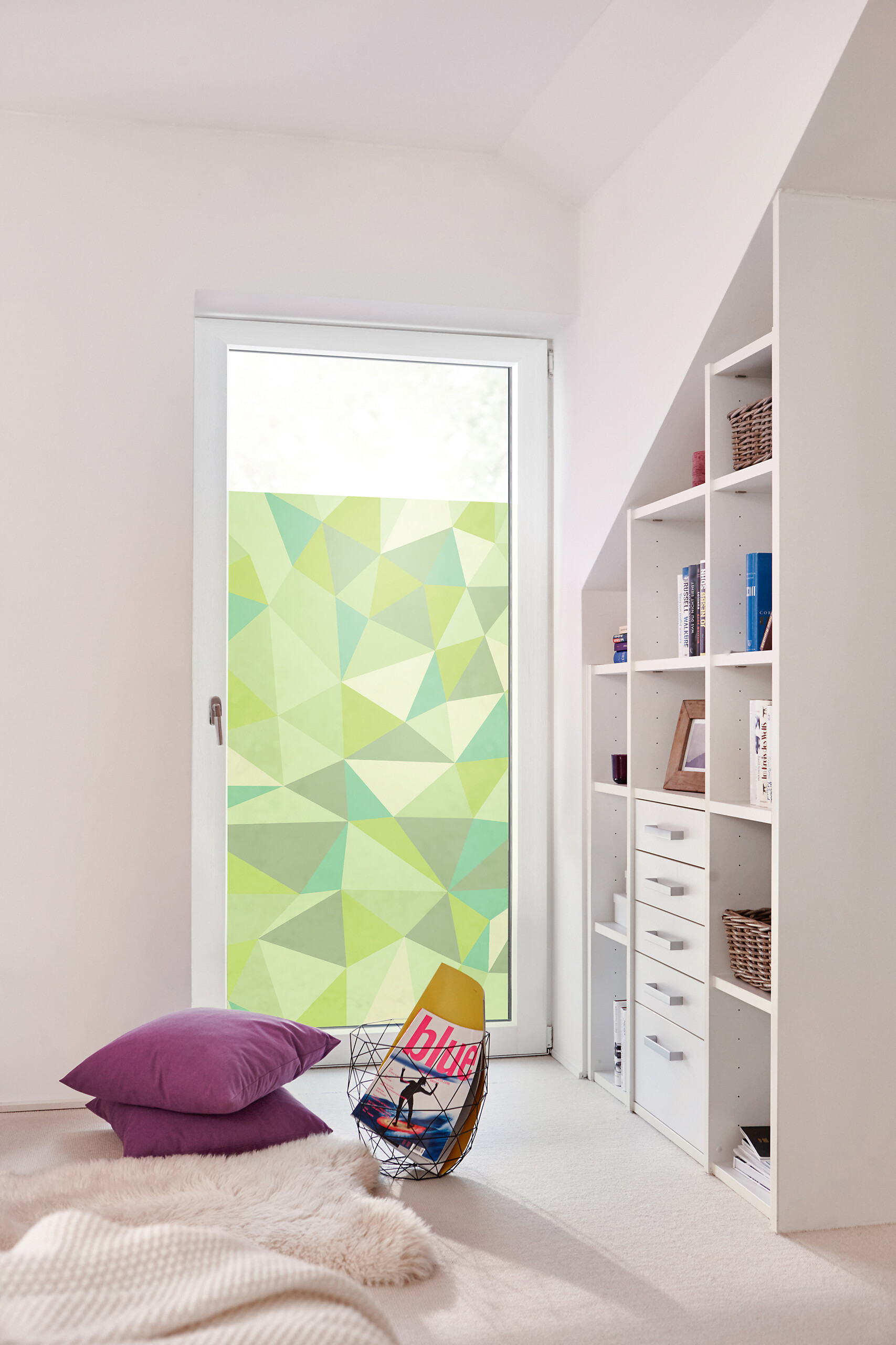 LICHTBLICK Fensterfolie Dreiecke Ornament Dreiecke grün B/L: ca. 50x50 cm