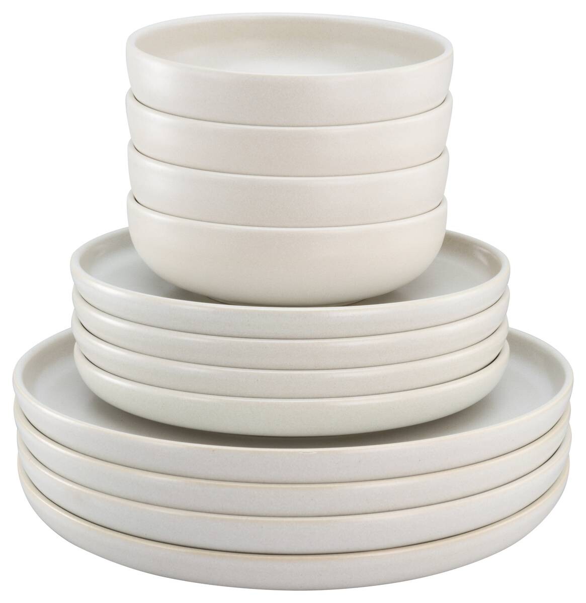 CreaTable Tafelservice Uno offwhite Steinzeug 12 tlg.