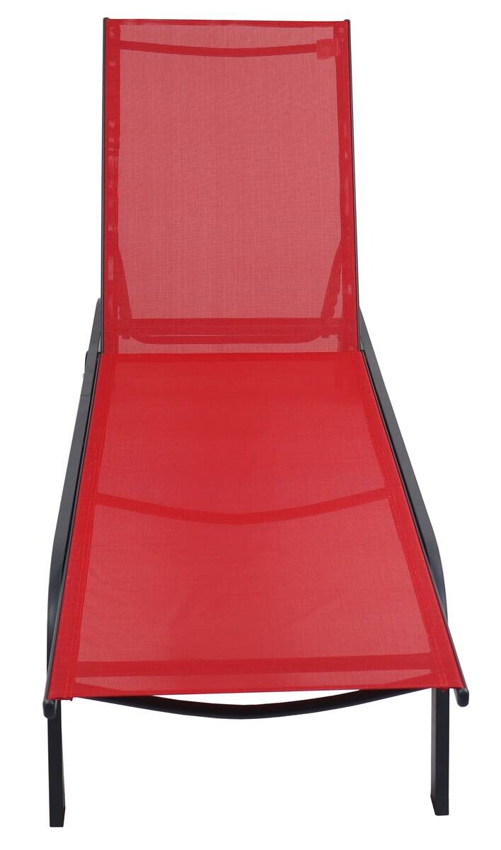 VCM Sonnenliege Sonlas rot Textilene B/H/L: ca. 58x32x192 cm