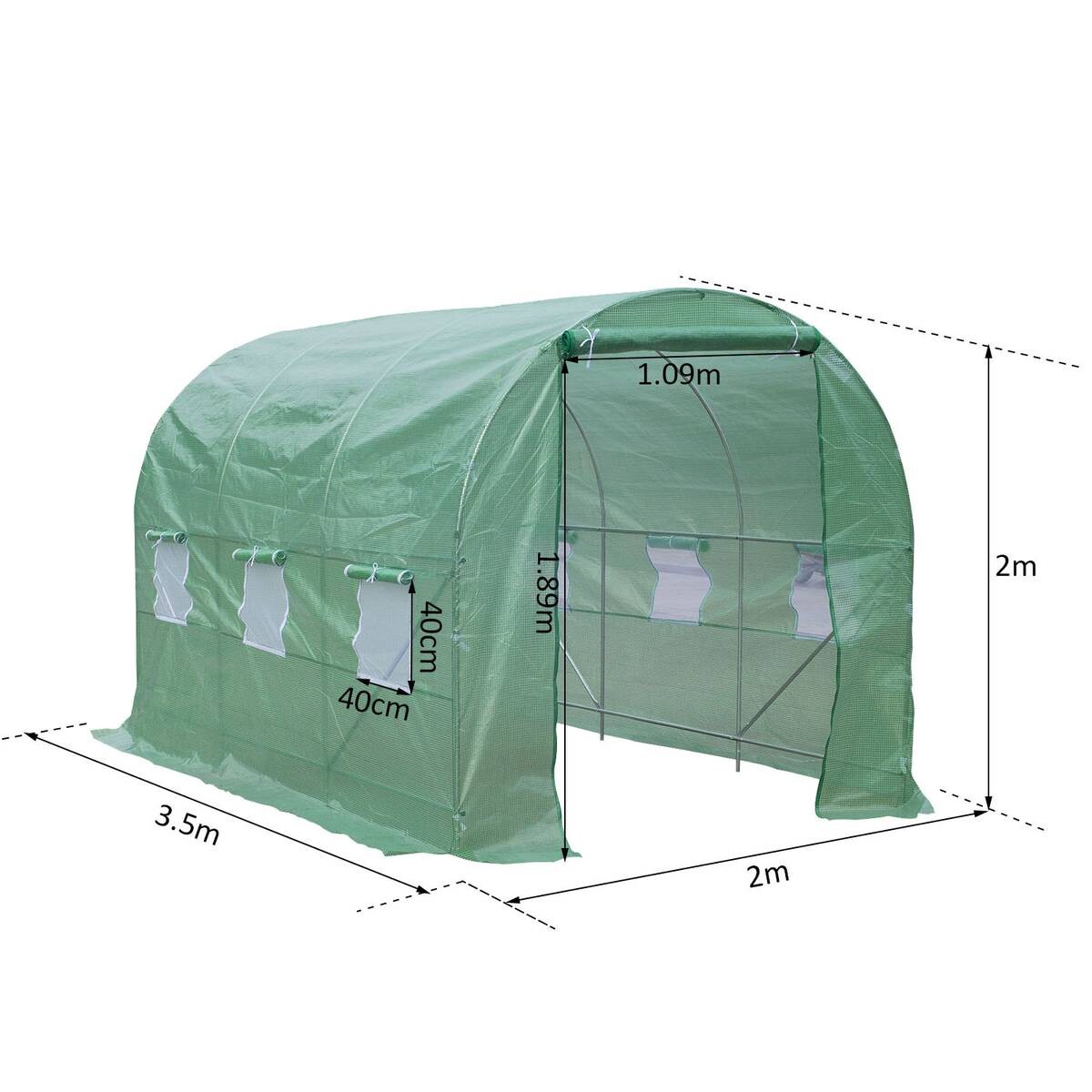 Outsunny Foliengewächshaus B/H/L: ca. 200x200x350 cm