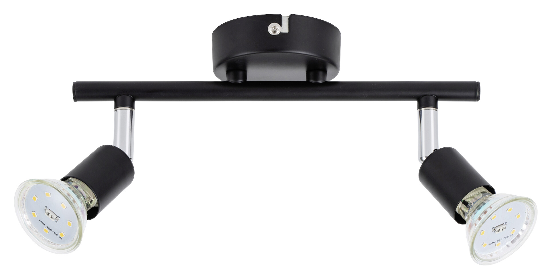 POCOline Spotbalken Boris schwarz B/H/L: ca. 10x8x25 cm 2 Brennstellen