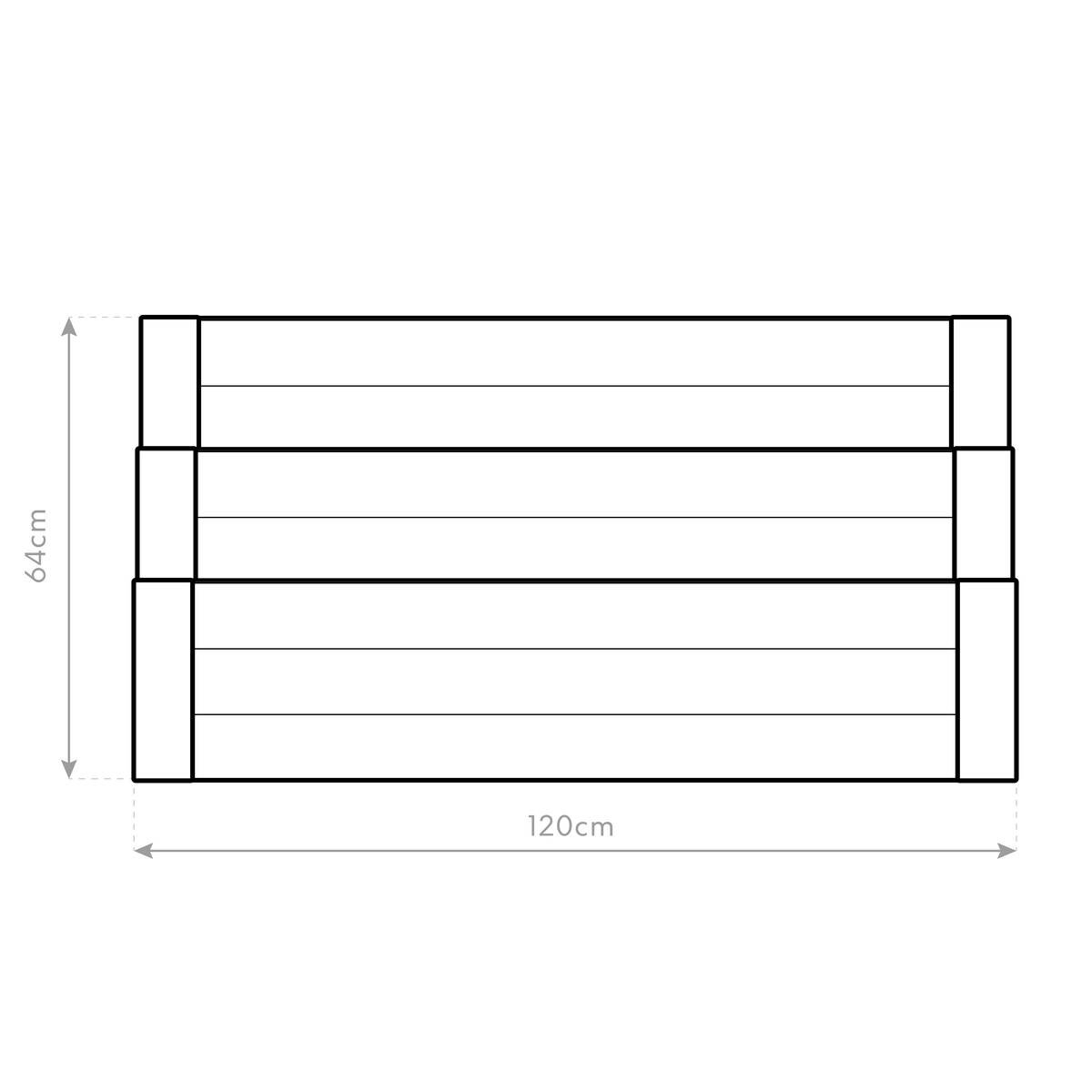Westmann Treppenhochbeet Premium natur Lärche B/H/L: ca. 76x64x120 cm