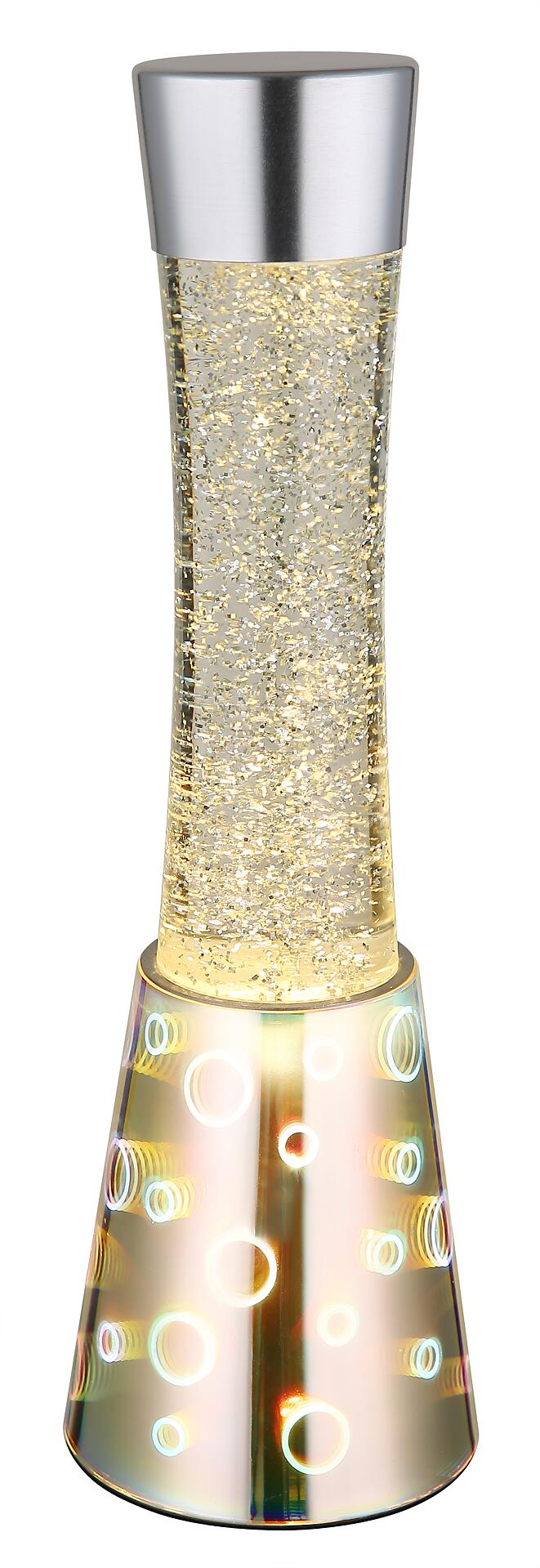 GLOBO LED-Tischleuchte Sparkle klar Chrom schwarz PVC Glas H/D: ca. 40,6x12,5 cm 1 Brennstellen