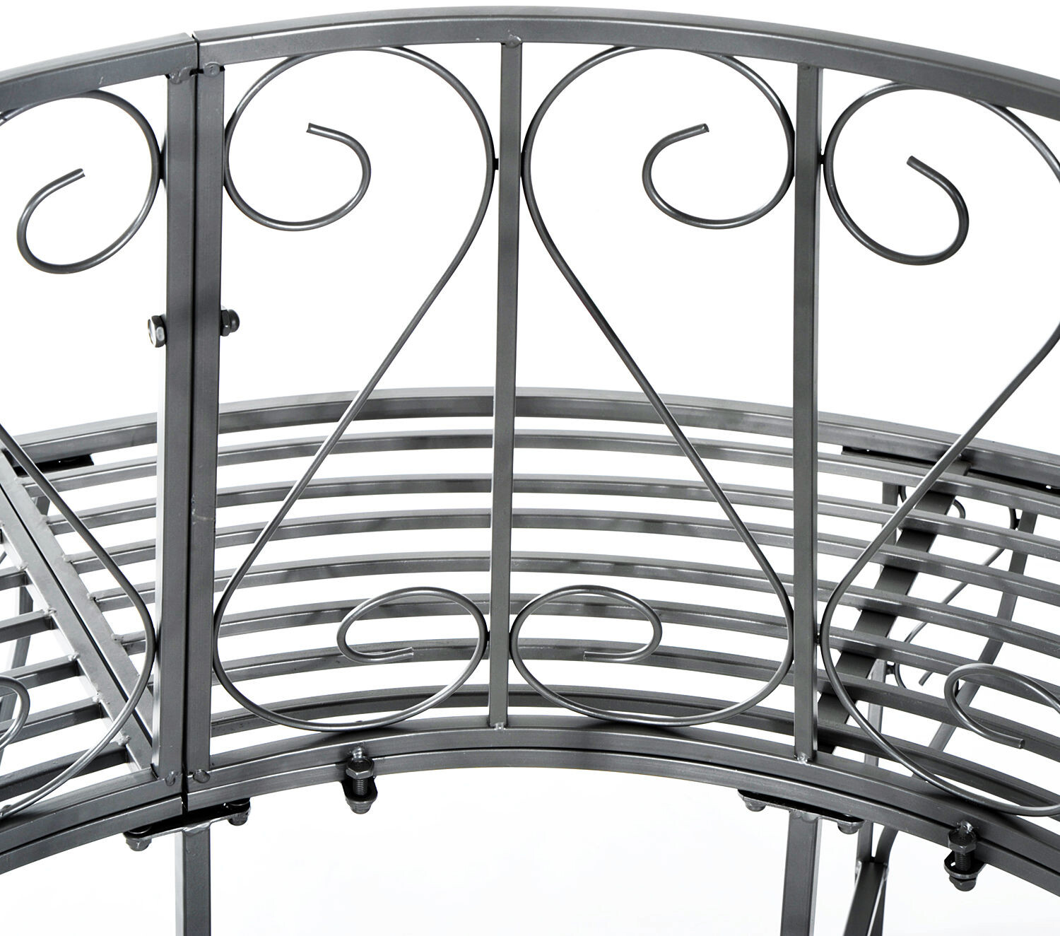 Outsunny Gartenbank silber Metall H/D: ca. 90x160 cm