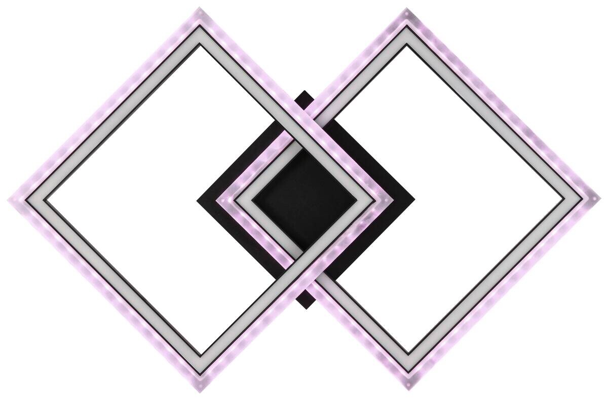 Nolo Deckenleuchte Christina schwarz Metall Kunststoff B/H/L: ca. 35x6,5x57 cm