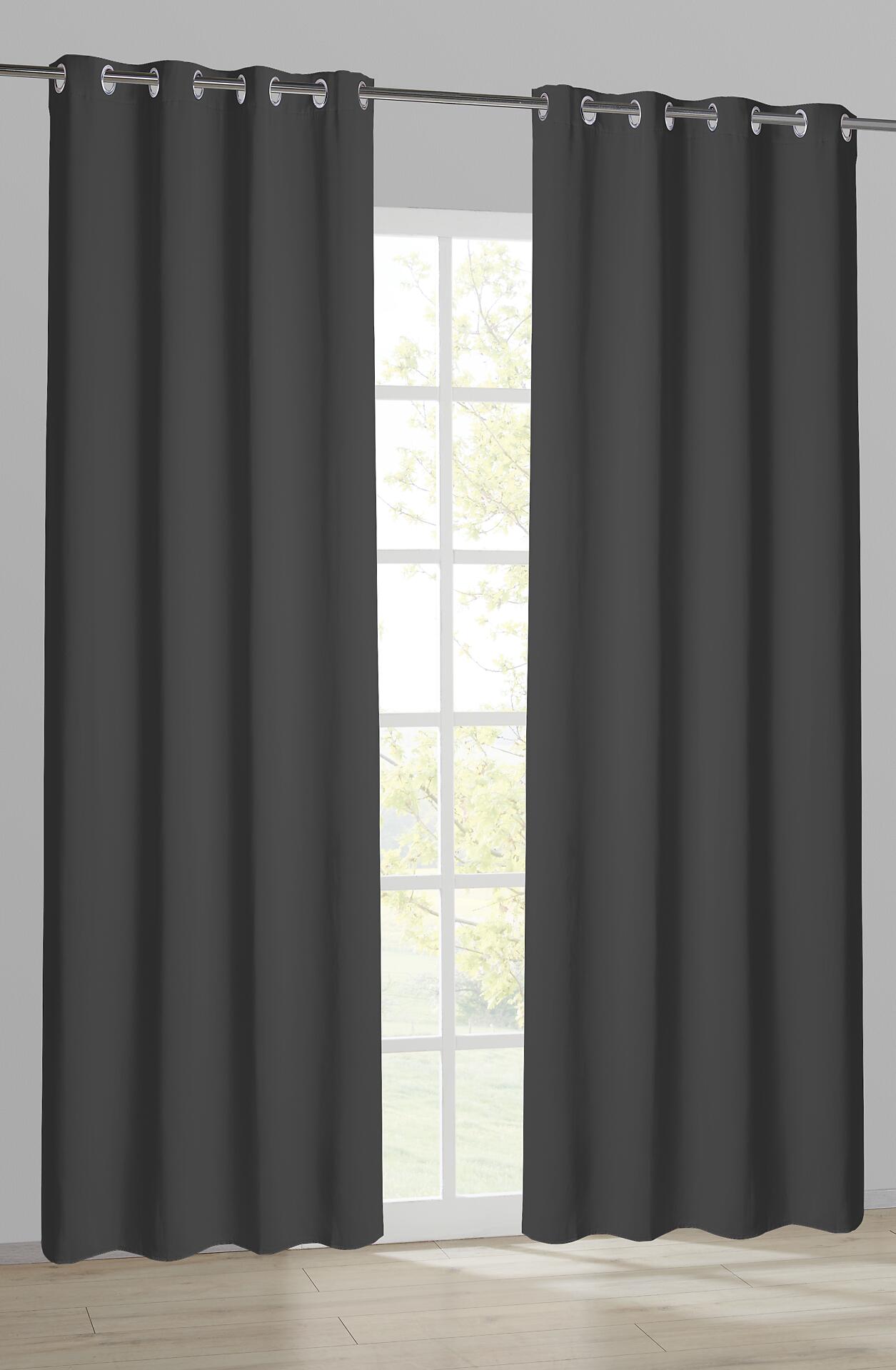 Ösenvorhang Verona anthrazit B/L: ca. 140x245 cm