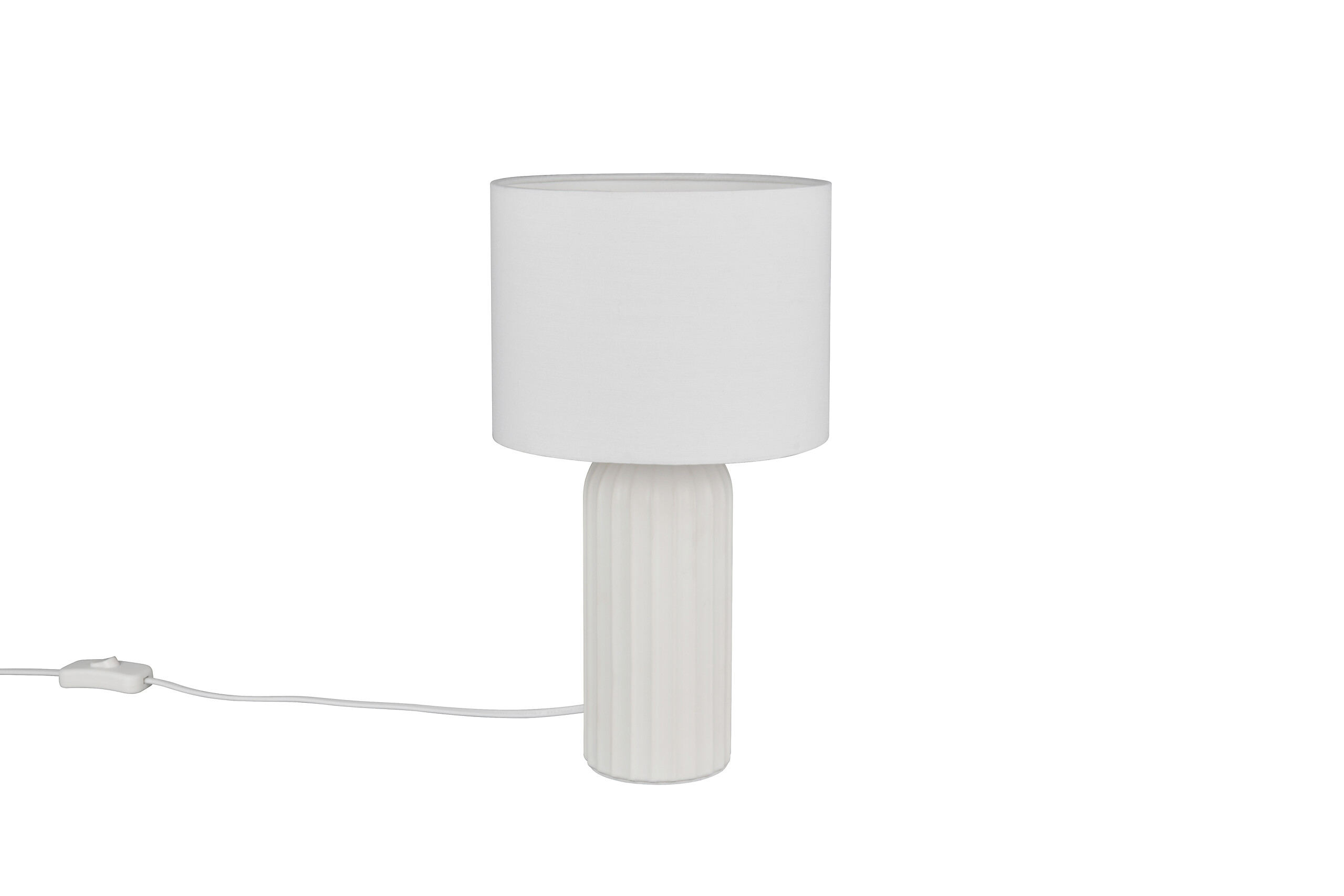 Reality Leuchten Tischleuchte Blaire weiß Keramik Stoff B/L: ca. 20x36 cm