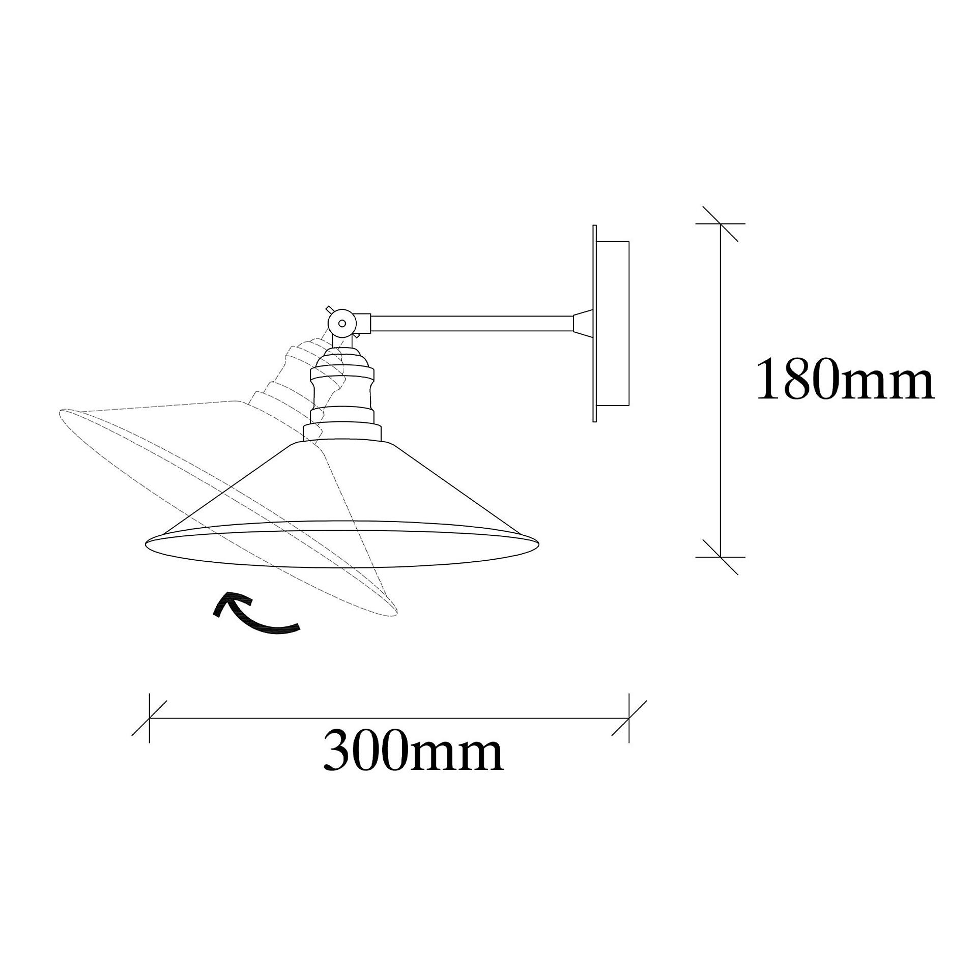 Opviq Wandleuchte schwarz Metall B/H/L: ca. 30x18x24 cm E27 1 Brennstellen