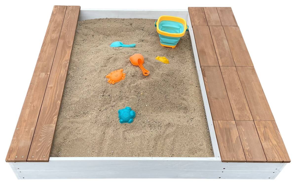 AXI Sandkasten Evy weiß B/H/T: ca. 117x18,7x119 cm