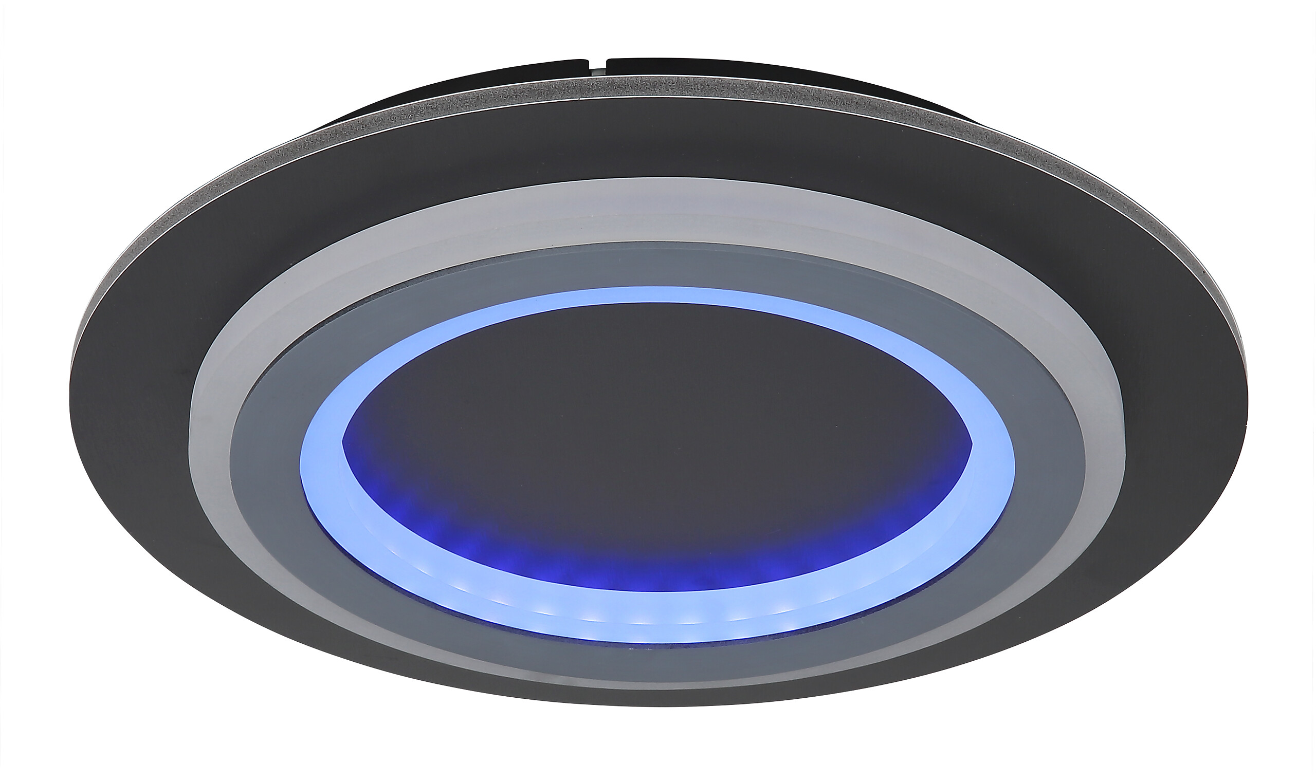 GLOBO LED-Deckenleuchte mattschwarz Opal grau Metall Kunststoff Acryl H/D: ca. 5,5x34 cm 1 Brennstellen