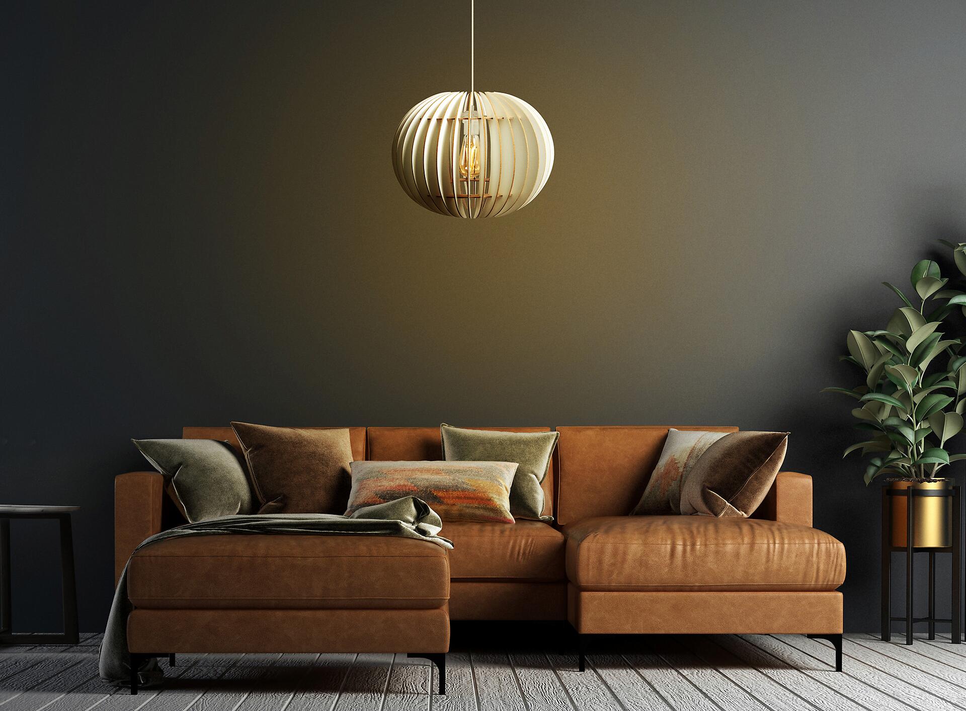 Opviq Pendelleuchte weiß MDF B/H/T/L/D: ca. 36x70x36x36x36 cm E27 1 Brennstellen