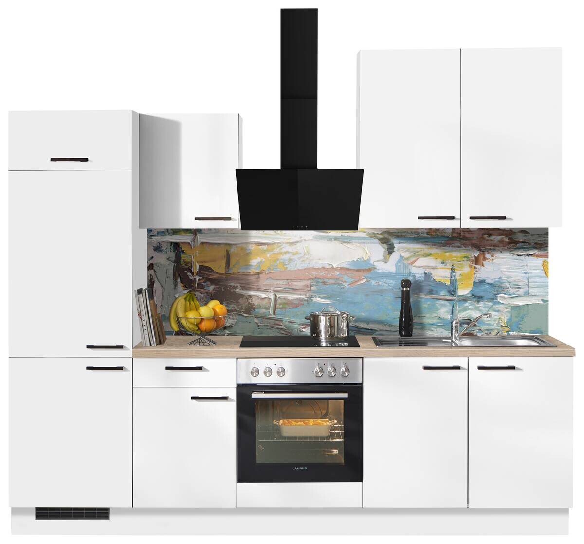 pino Küchenblock PN80 weiß B/H/T: ca. 270x235x60 cm