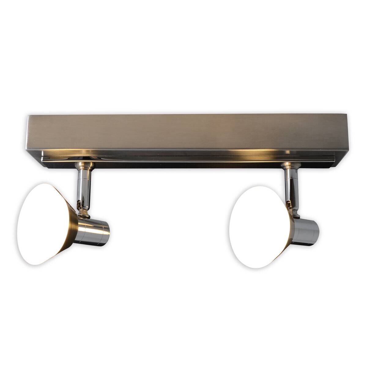 Näve Leuchten Spotleuchte 1226742 Chrom Metall Glas B/H/T: ca. 7,3x13,7x30 cm 2 Brennstellen