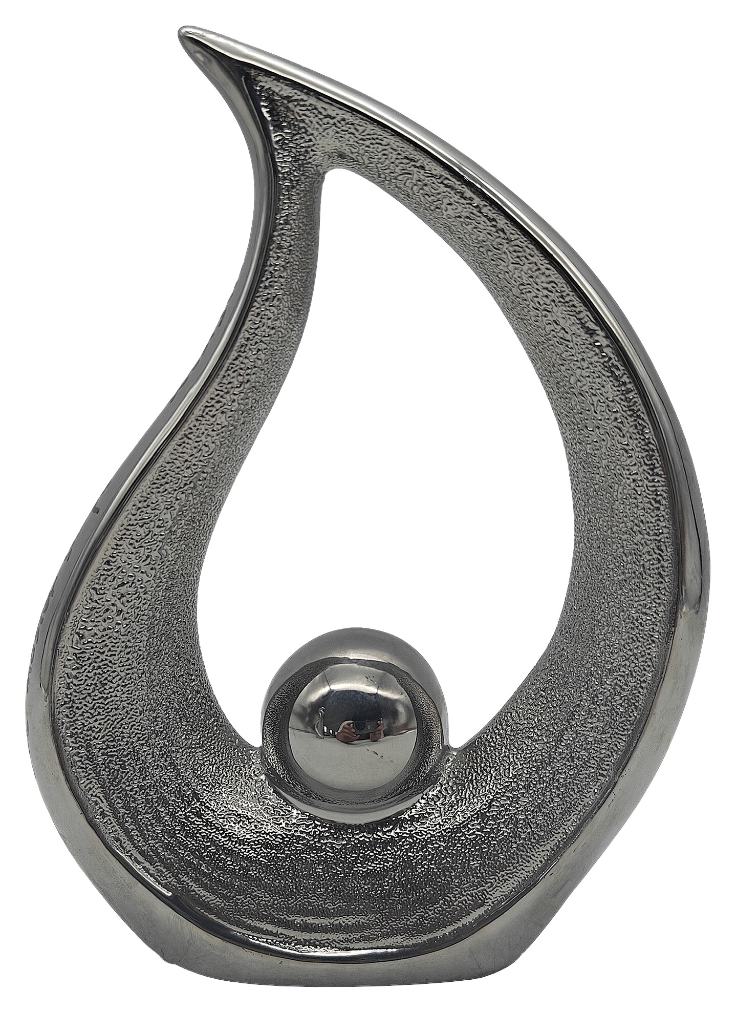 POCOline Deko-Herz silber Porzellan B/H/L: ca. 4,5x20,3x14,8 cm