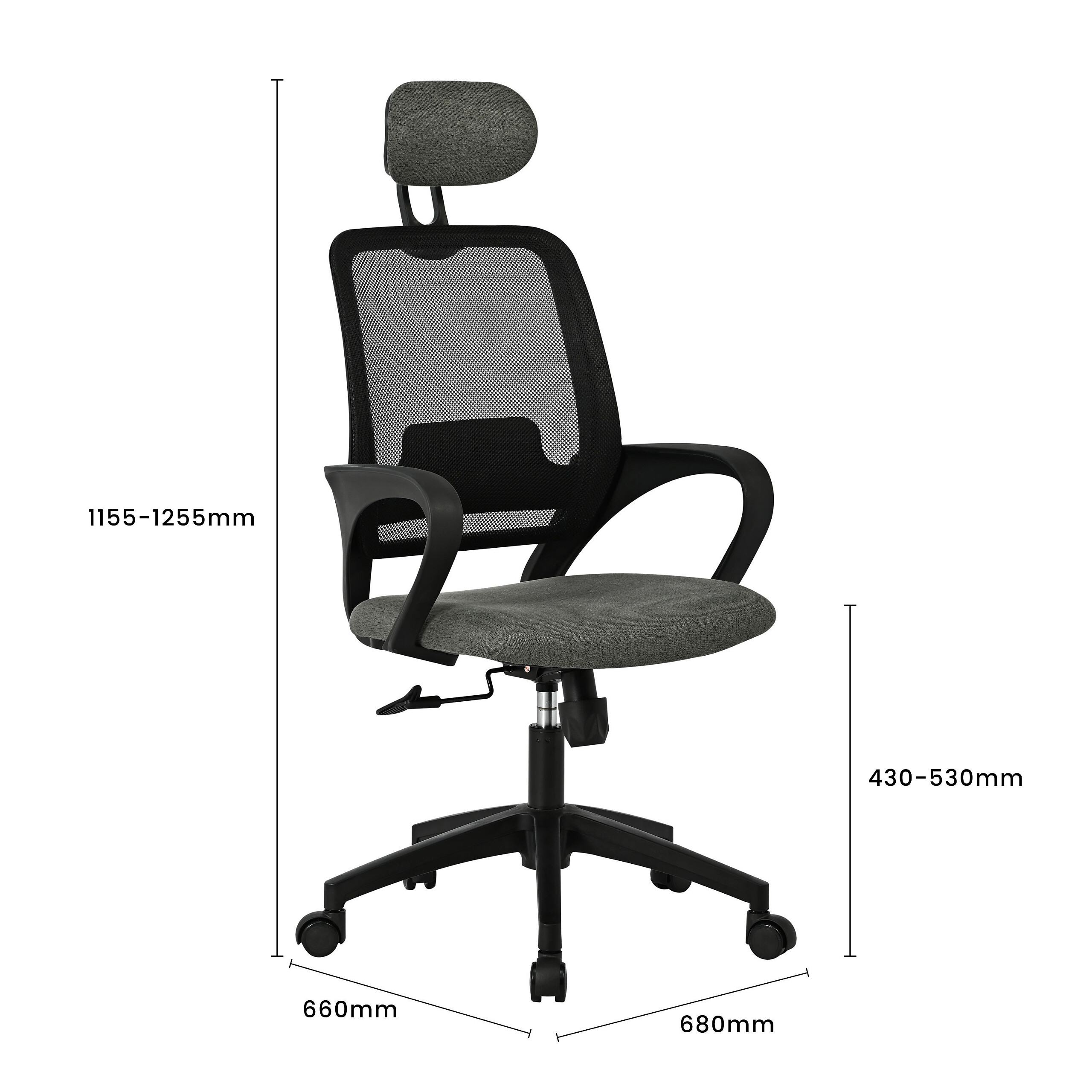 Chefsessel Ela schwarz Stoff