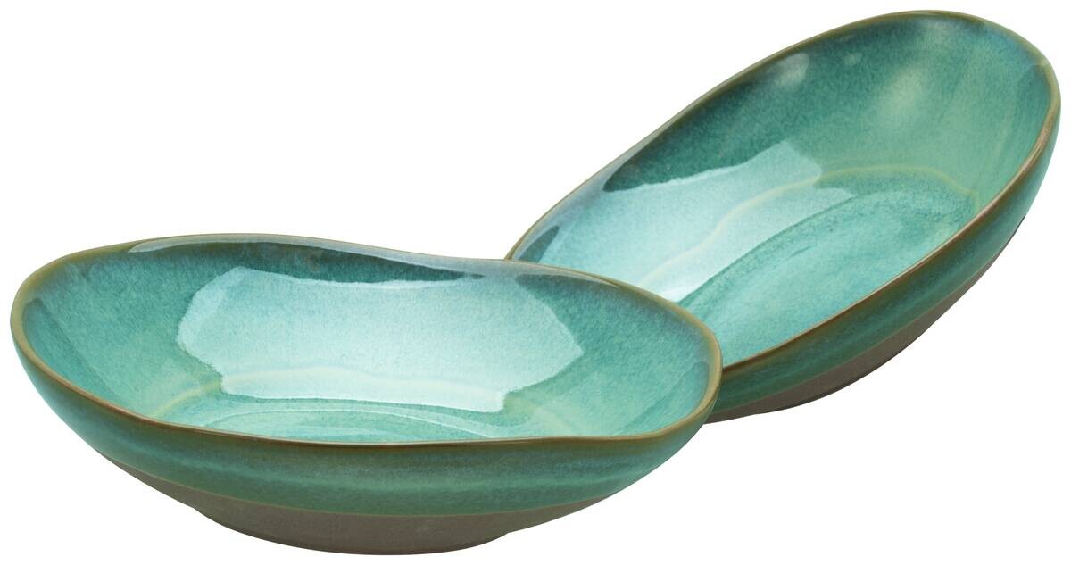 CreaTable Pasta-Bowl-Set Basalt Bio olive Steinzeug D: ca. 22,5 cm