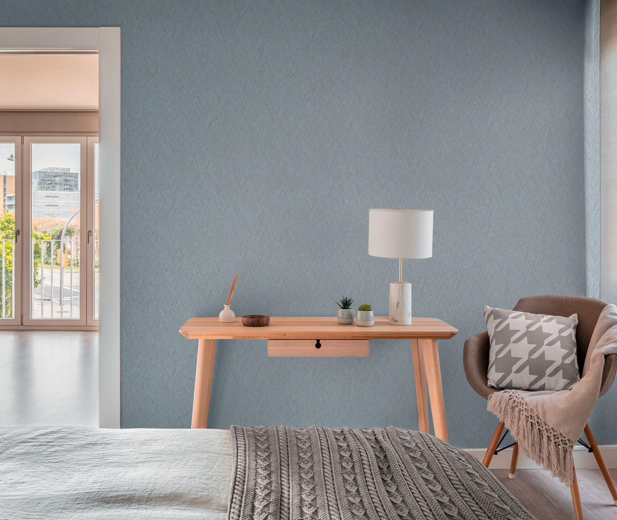 A.S.Creation Vliestapete blau braun B/H/D: ca. 53x1005x8,5 cm